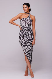 This is an image of Nicole Mesh Midi in Tigris - RESA featuring a model wearing the dress