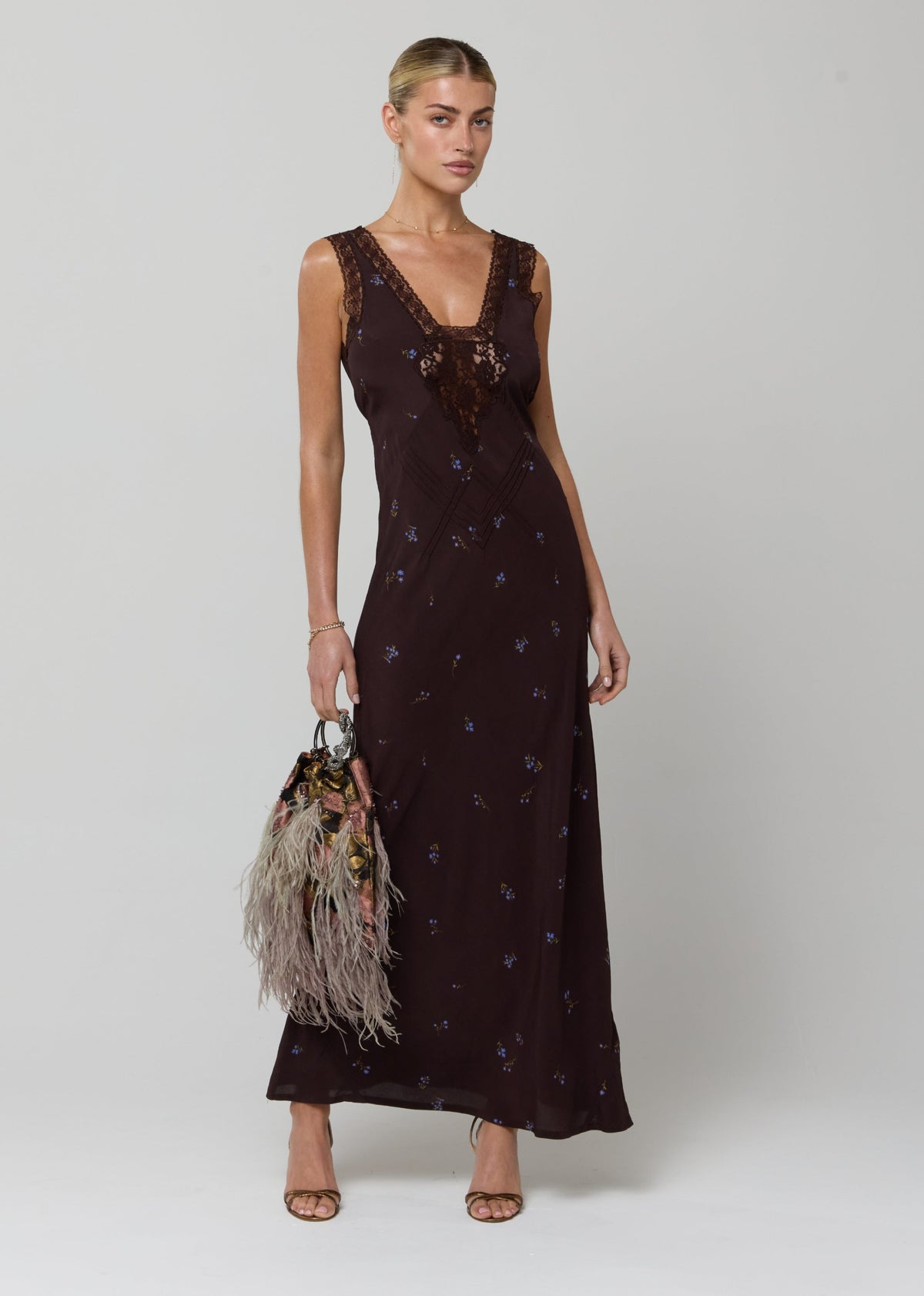 This is an image of Aimee Dress in Blythe - RESA featuring a model wearing the dress