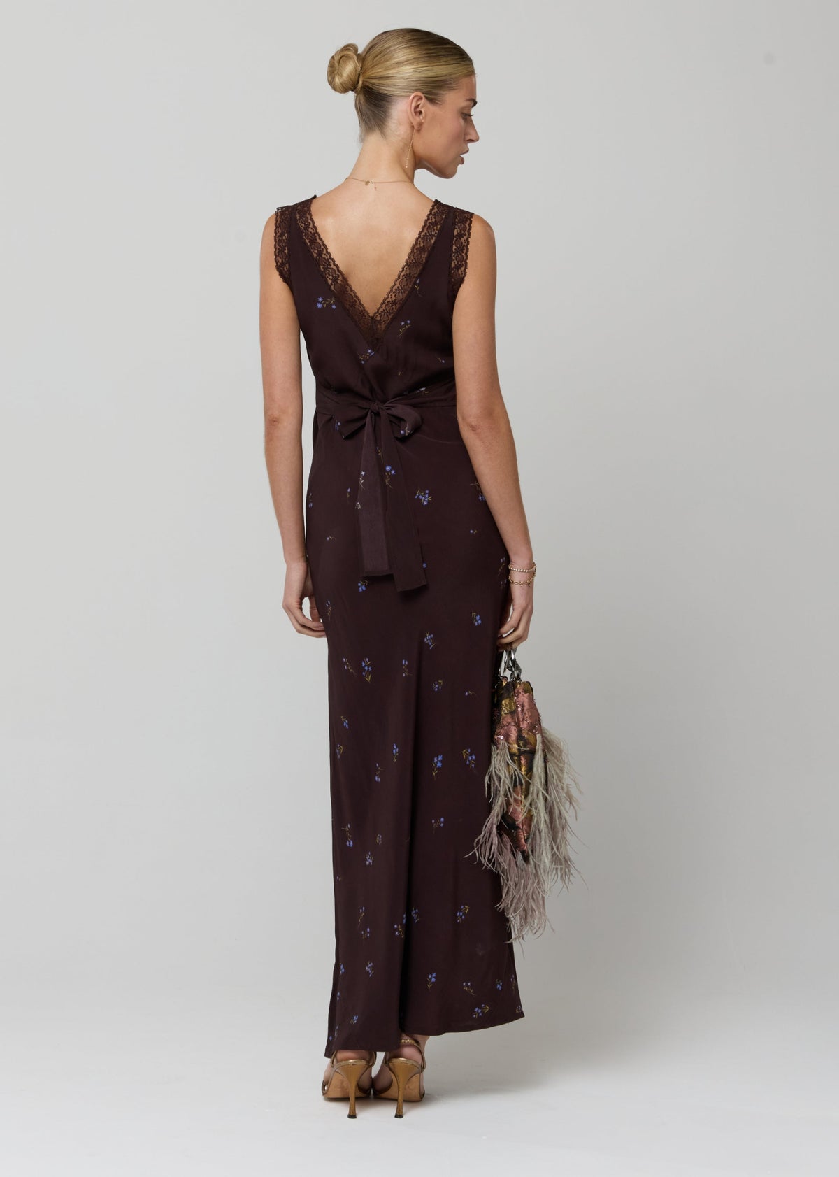 This is an image of Aimee Dress in Blythe - RESA featuring a model wearing the dress