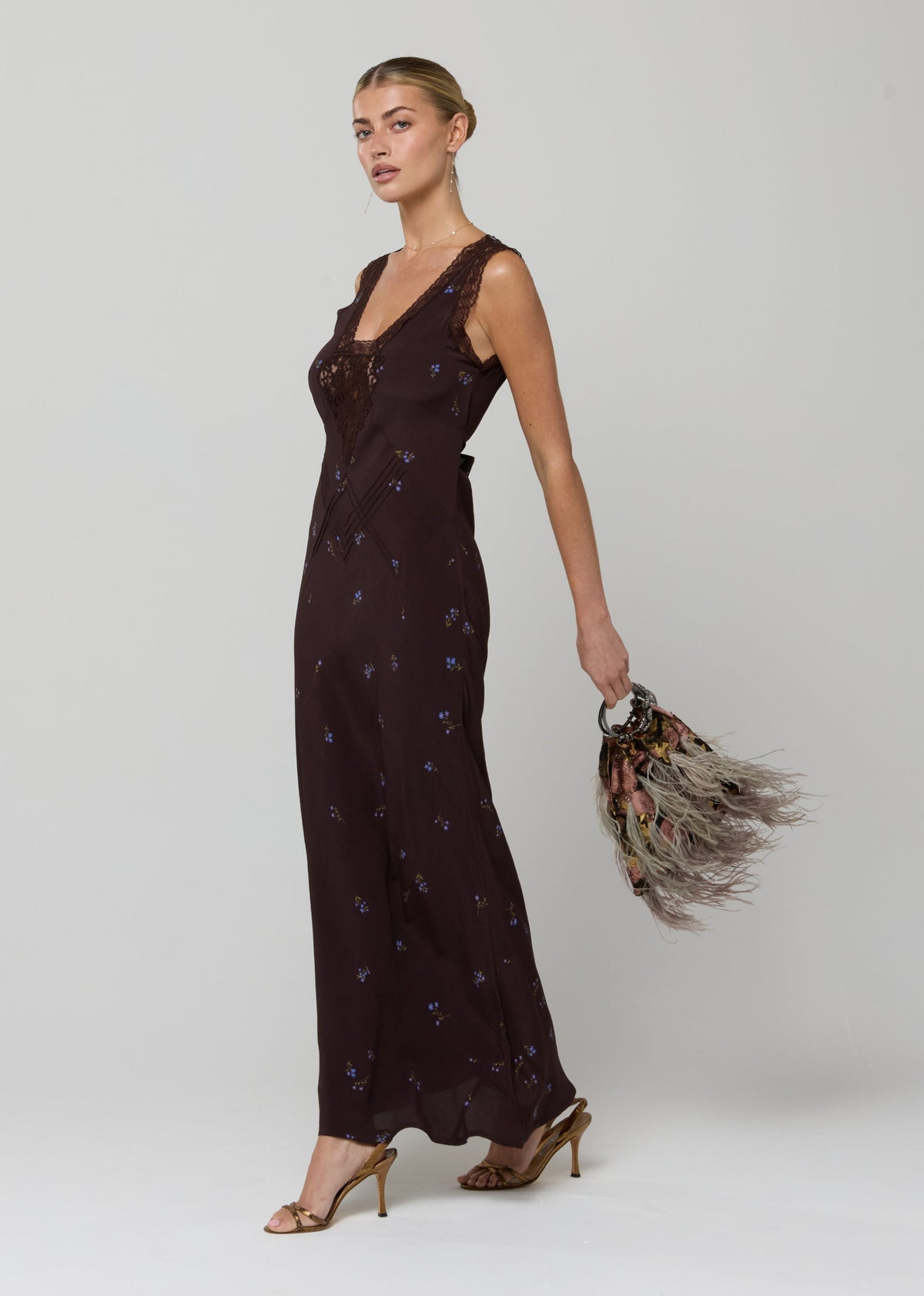 This is an image of Aimee Dress in Blythe - RESA featuring a model wearing the dress
