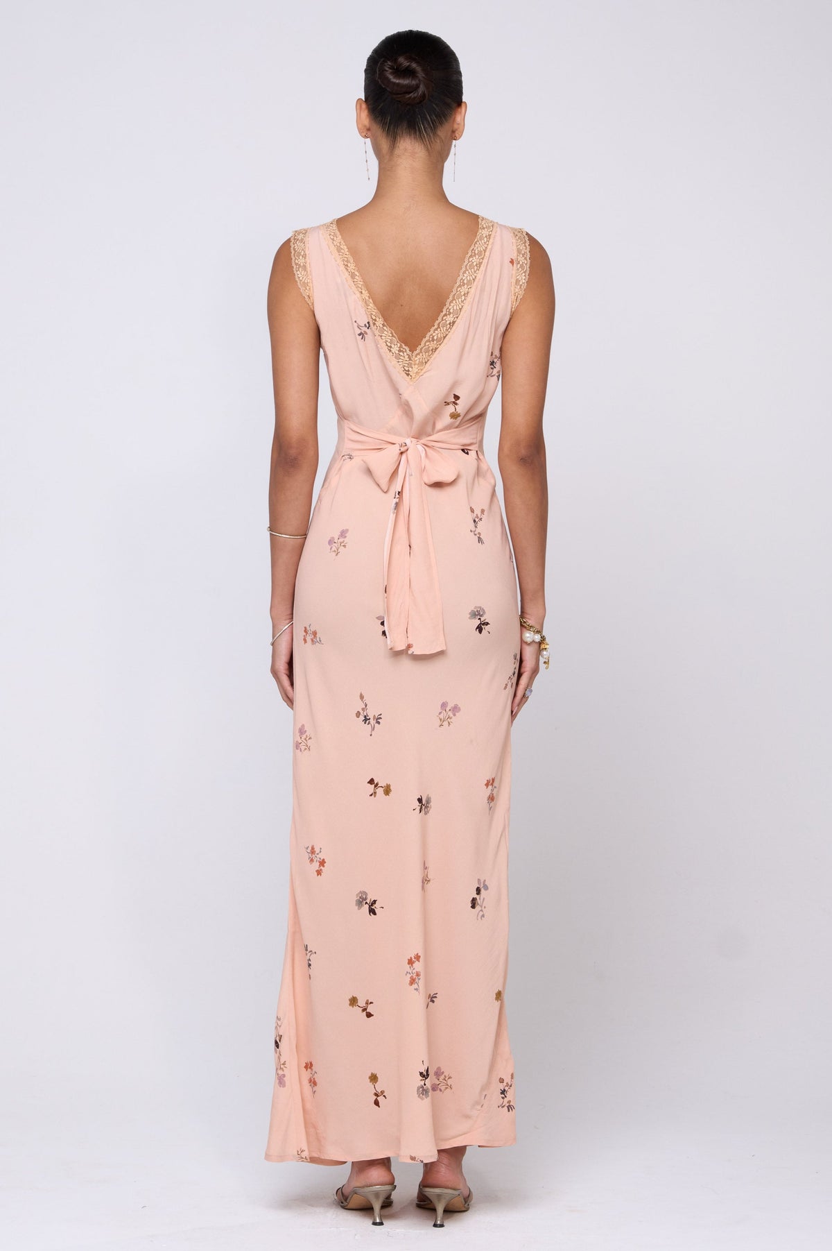 This is an image of Aimee Dress in Fleur - RESA featuring a model wearing the dress