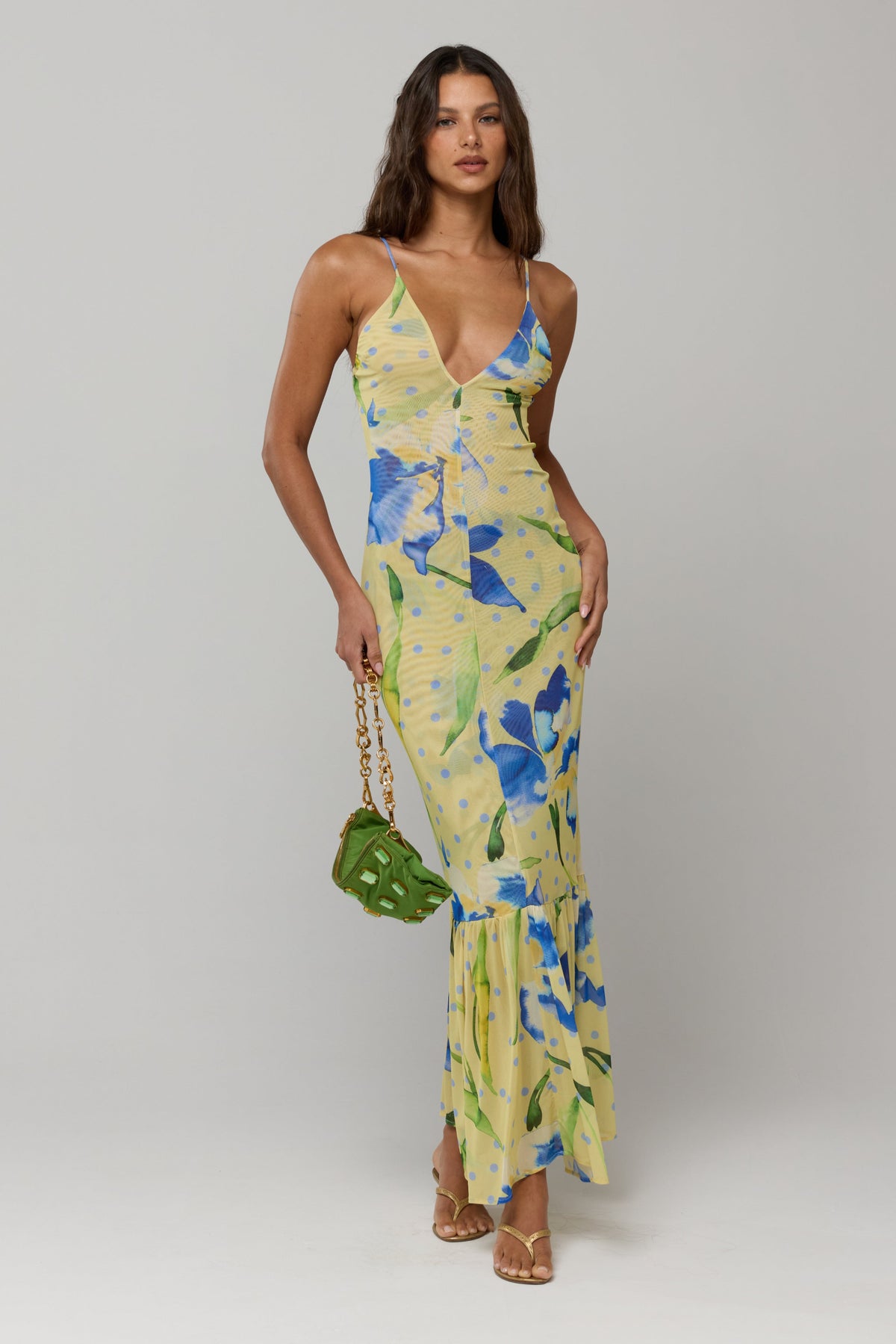 This is an image of Alejandra Dress in Solei - RESA featuring a model wearing the dress