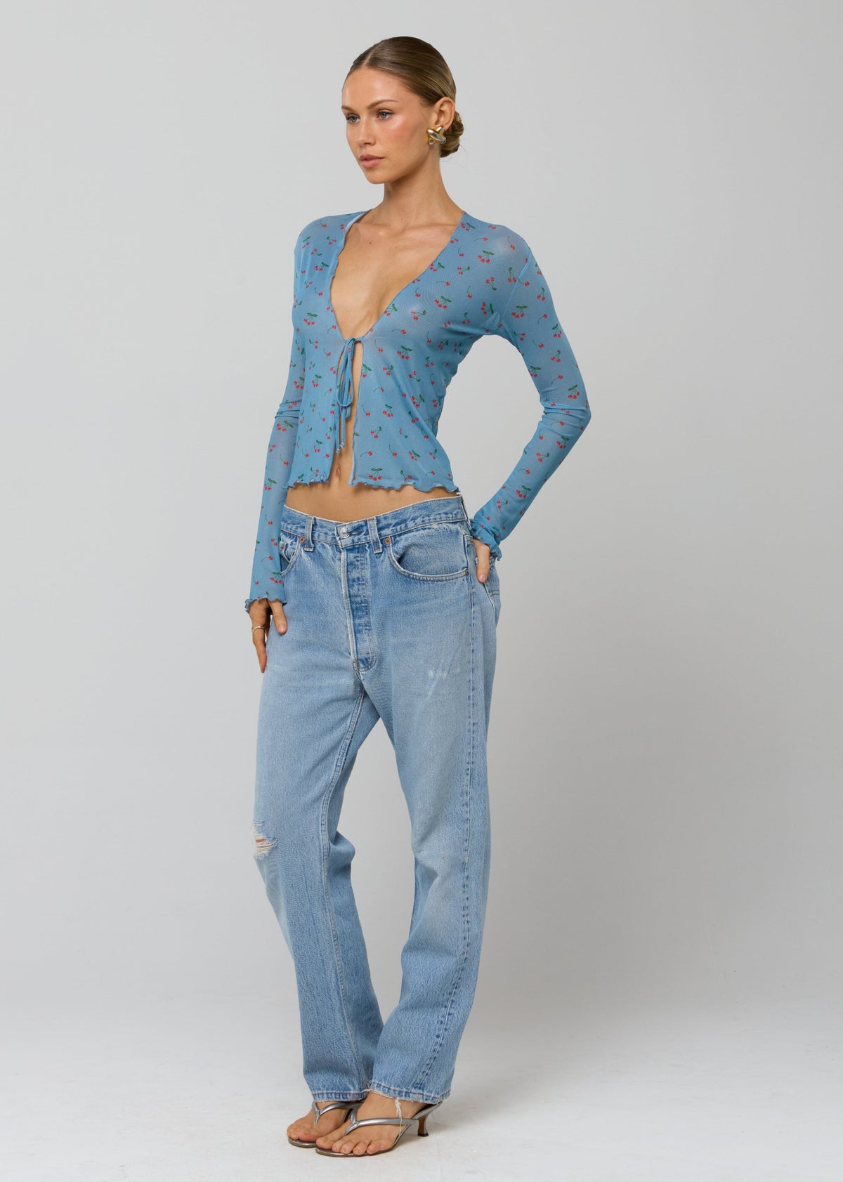 This is an image of Aliyah Mesh Top in Fizz - RESA featuring a model wearing the dress