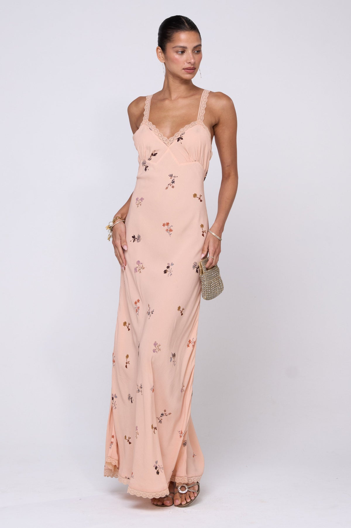 This is an image of Anais Dress in Fleur - RESA featuring a model wearing the dress
