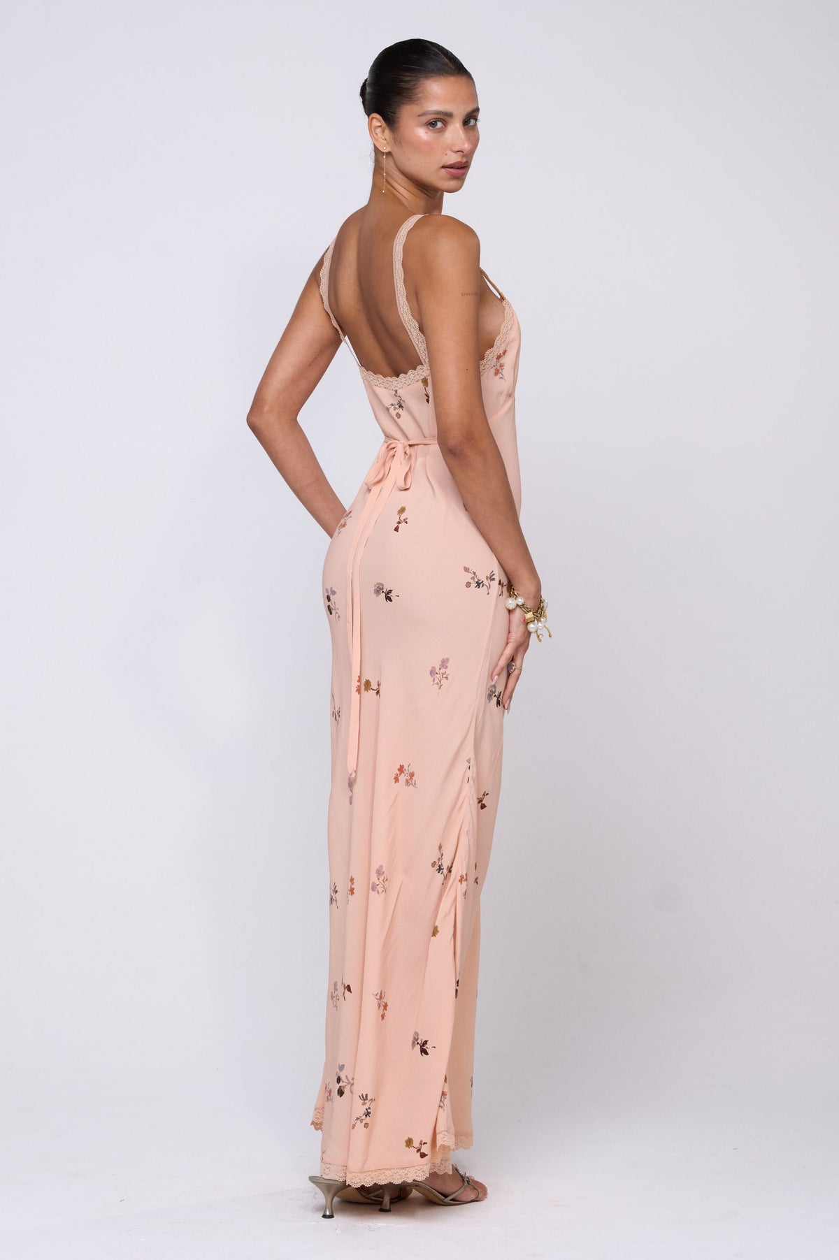 This is an image of Anais Dress in Fleur - RESA featuring a model wearing the dress