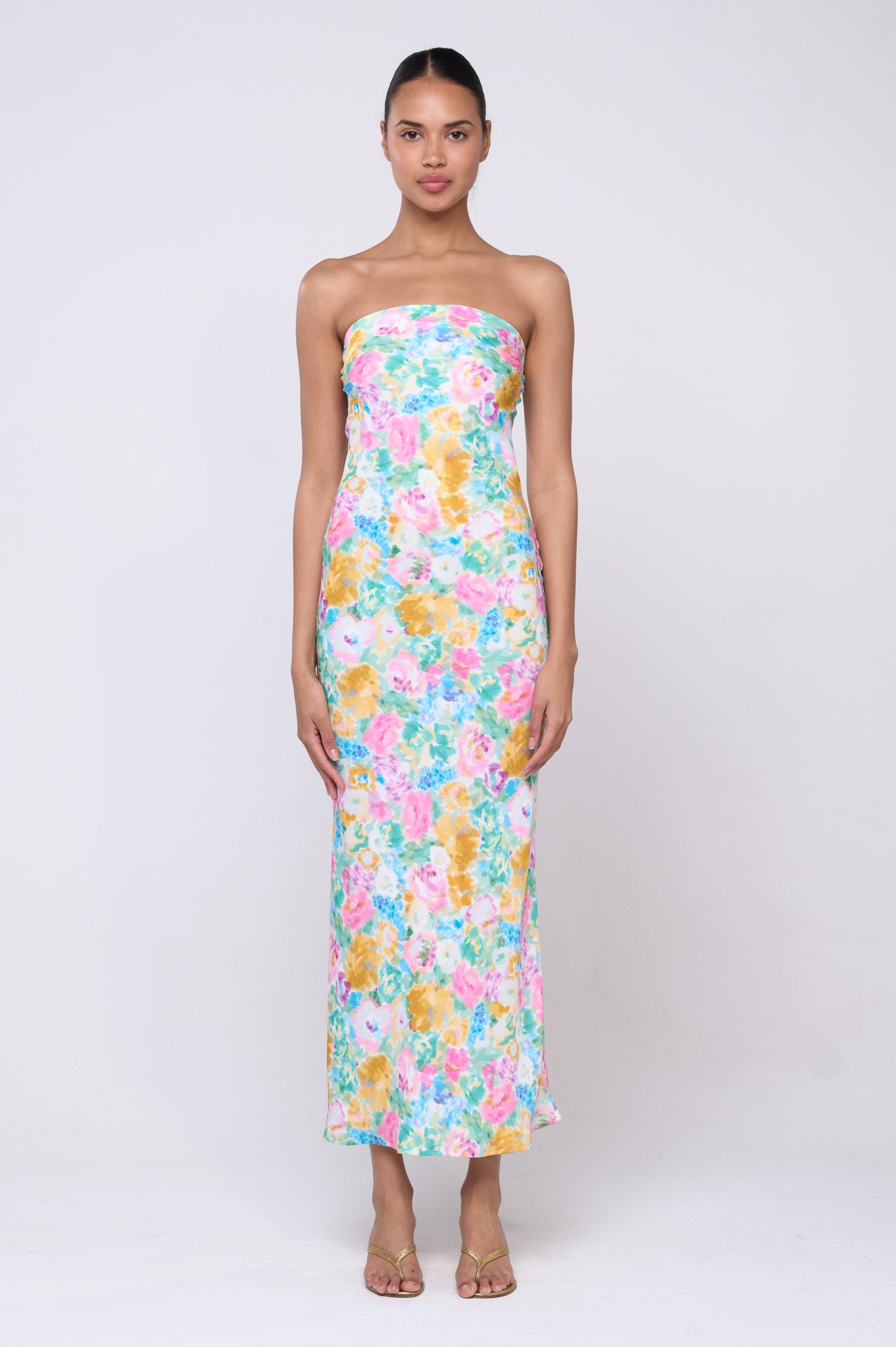 This is an image of Anna Dress in Canvas - Archive - RESA featuring a model wearing the dress