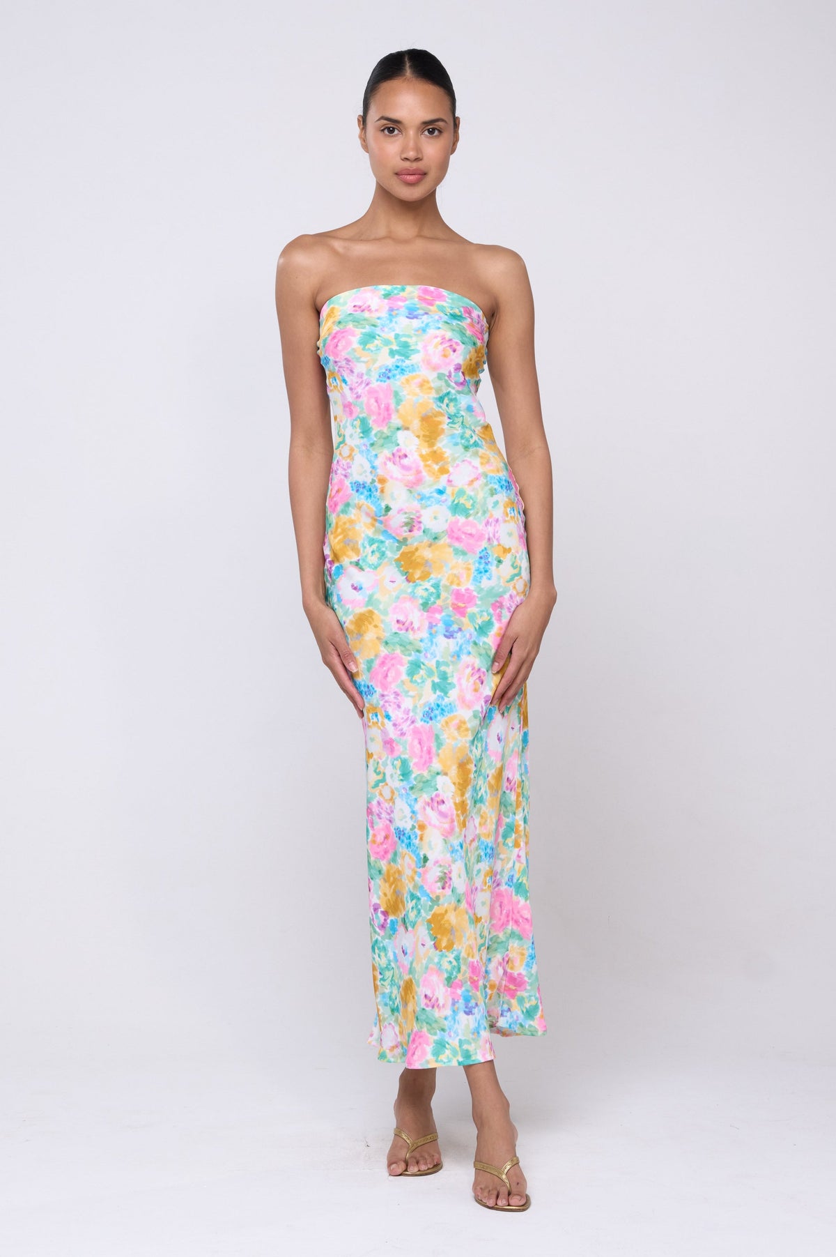 This is an image of Anna Dress in Canvas - Archive - RESA featuring a model wearing the dress