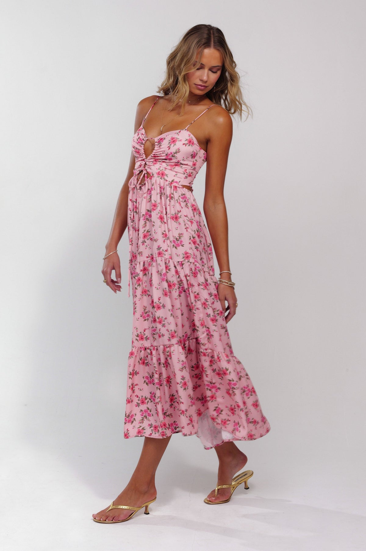 This is an image of Ariel Midi in Ojai - RESA featuring a model wearing the dress