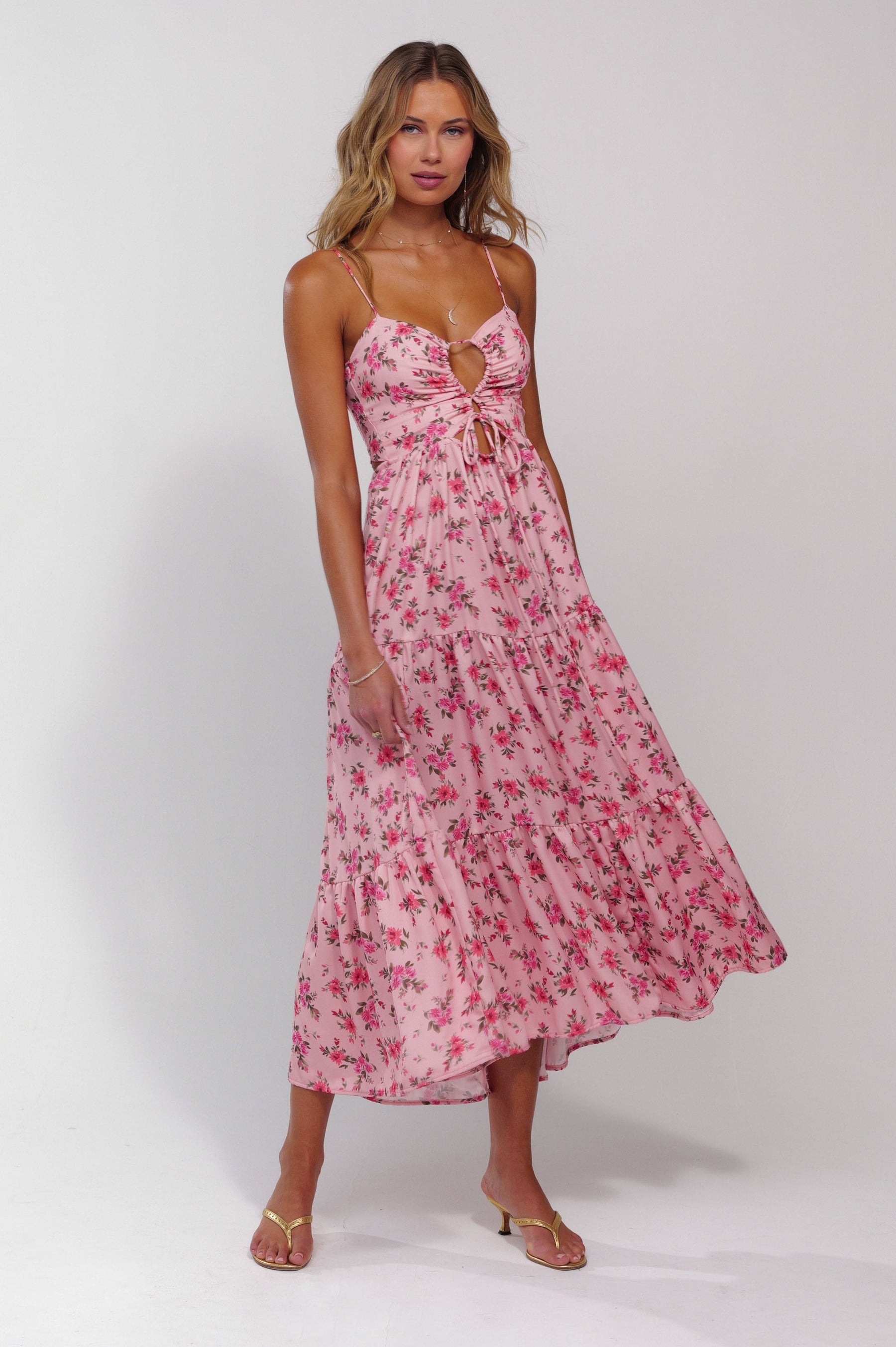 This is an image of Ariel Midi in Ojai - RESA featuring a model wearing the dress