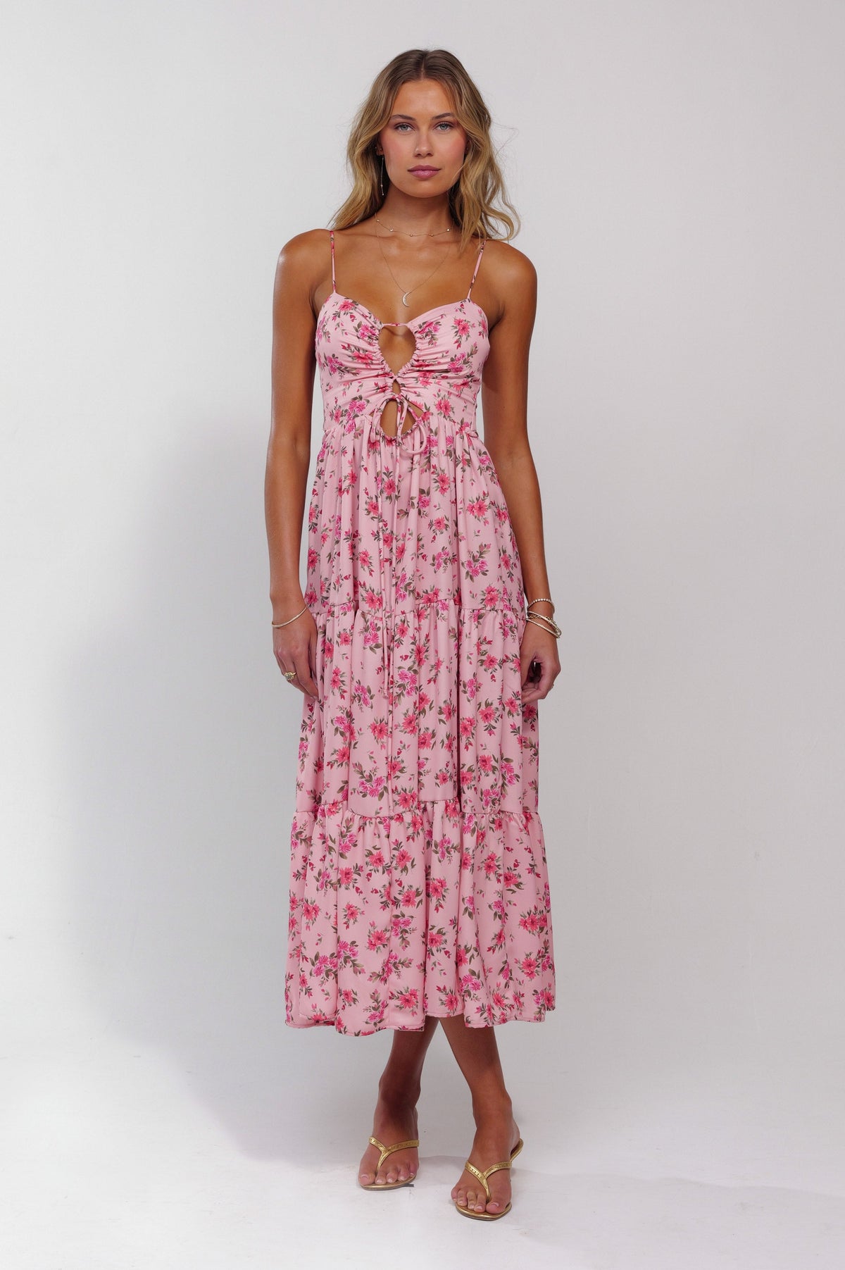 This is an image of Ariel Midi in Ojai - RESA featuring a model wearing the dress