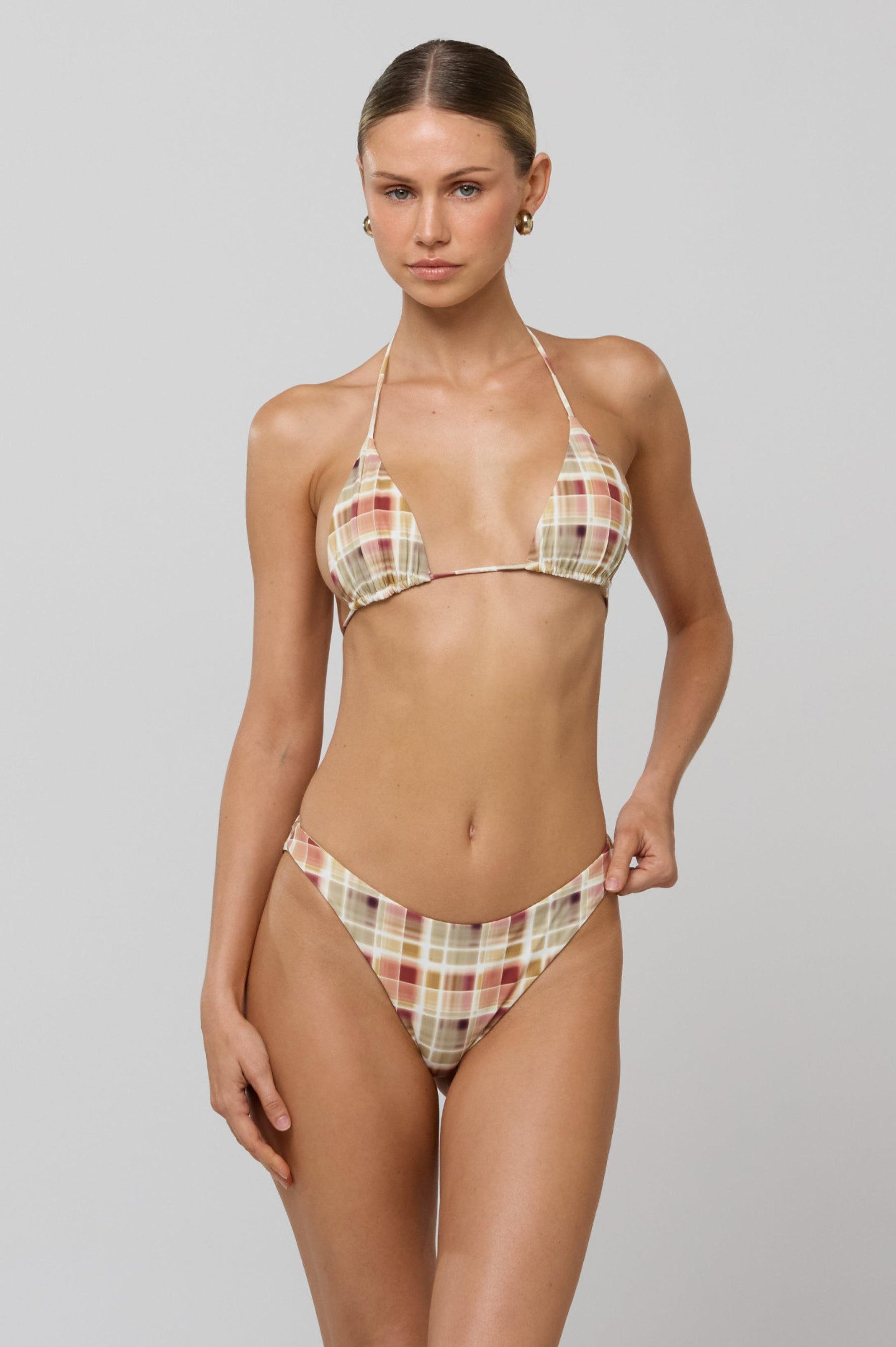 This is an image of Beau Bikini Bottom in Drift - RESA featuring a model wearing the dress