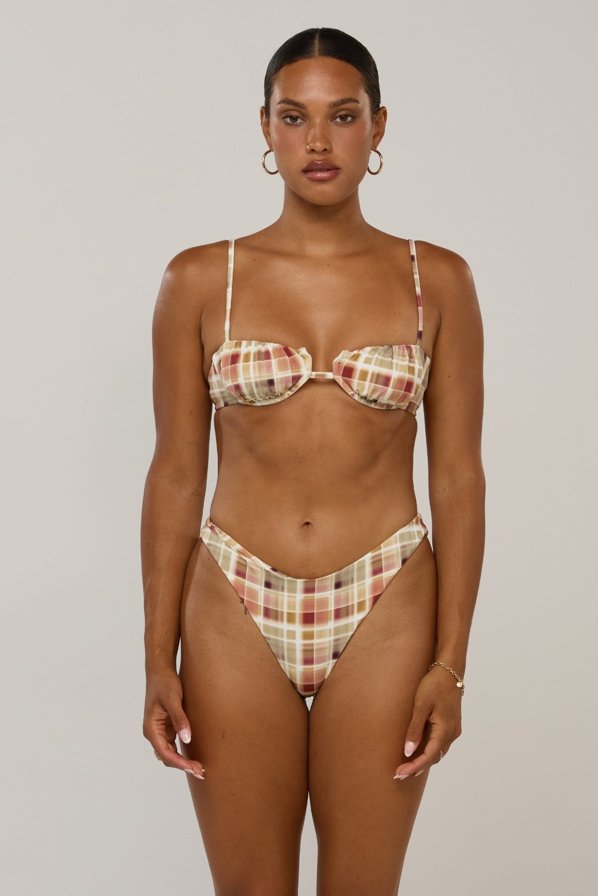 This is an image of Beau Bikini Bottom in Drift - RESA featuring a model wearing the dress
