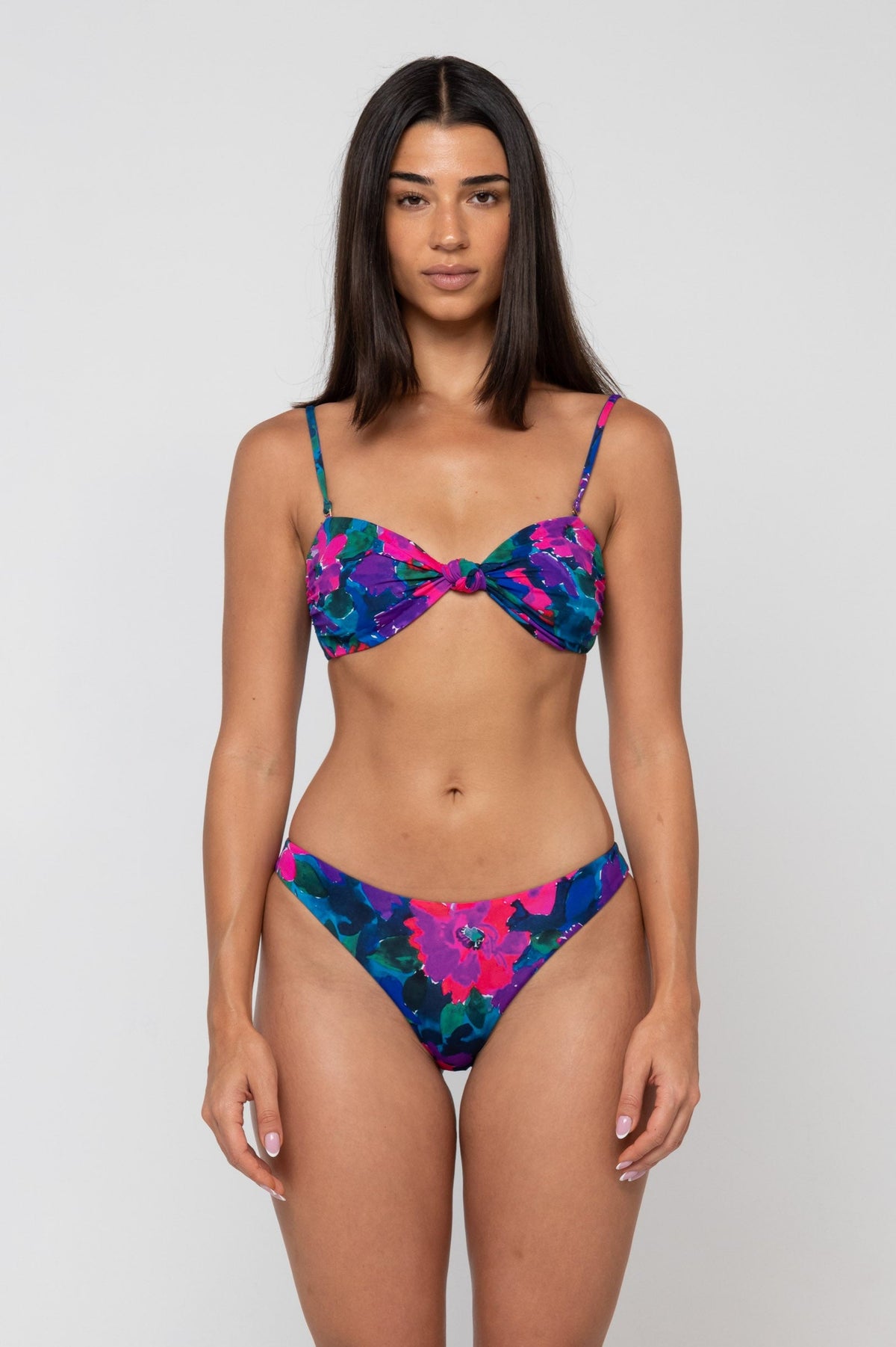 This is an image of Beau Bikini Bottom in Lanai - RESA featuring a model wearing the dress