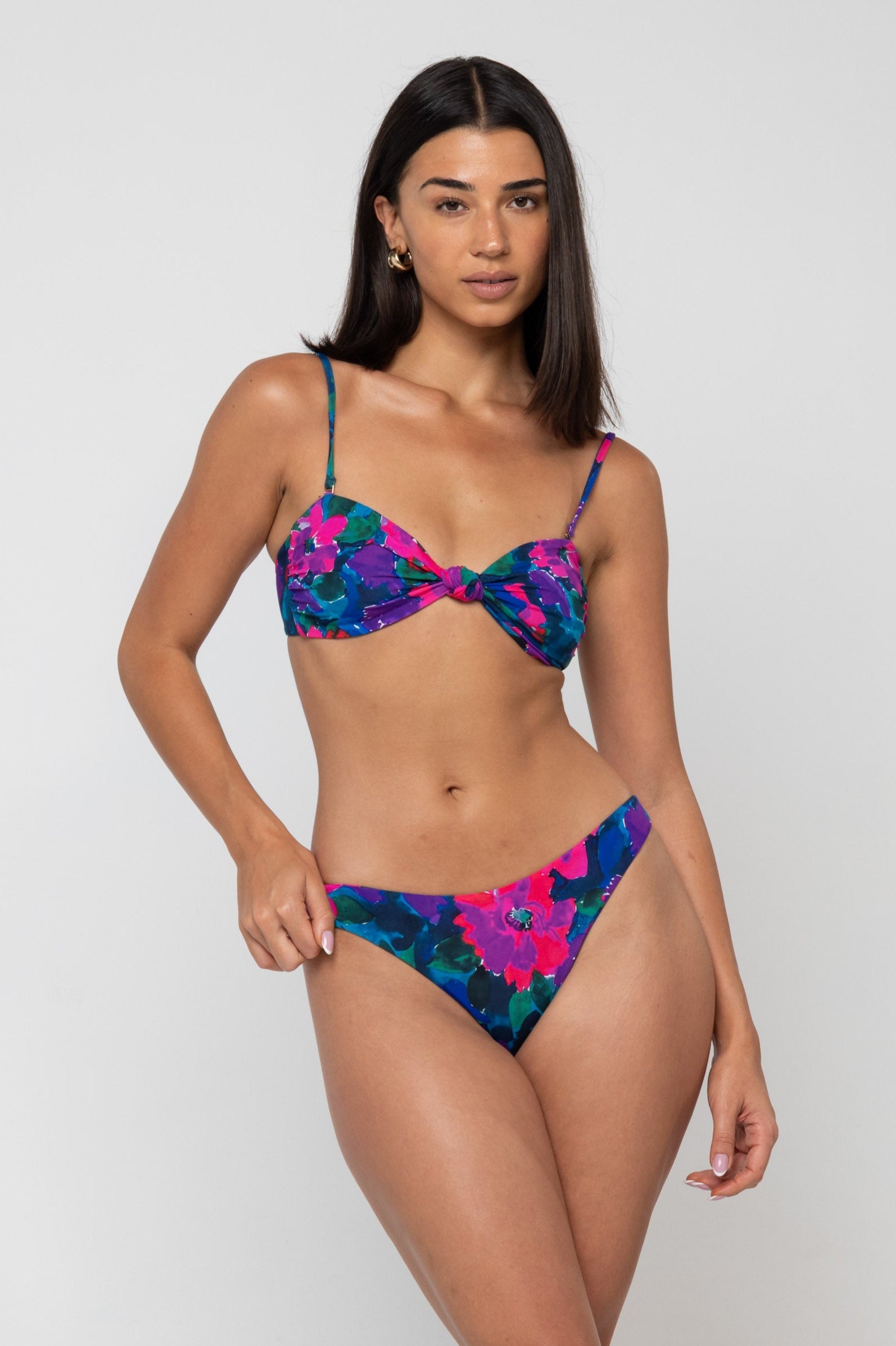 This is an image of Beau Bikini Bottom in Lanai - RESA featuring a model wearing the dress