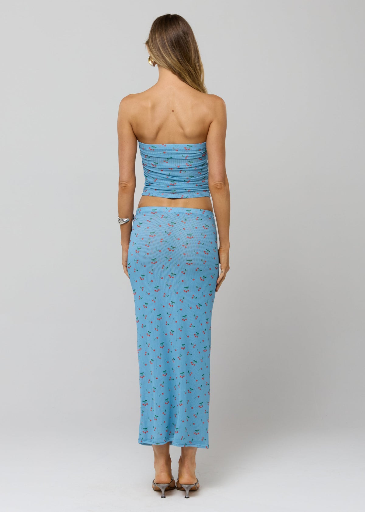 This is an image of Bonnie Mesh Top in Fizz - RESA featuring a model wearing the dress