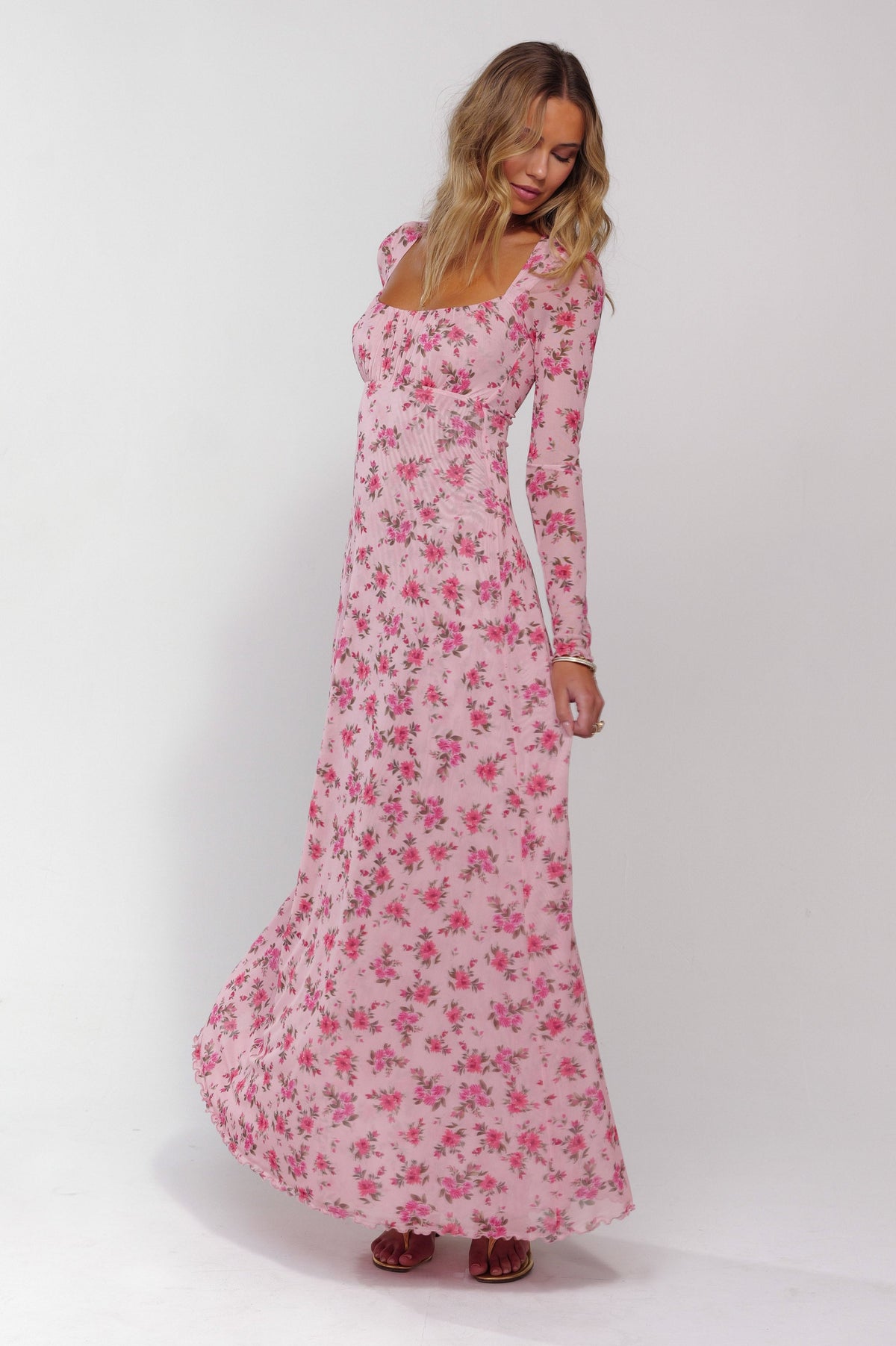 This is an image of Brittany Dress in Ojai - RESA featuring a model wearing the dress