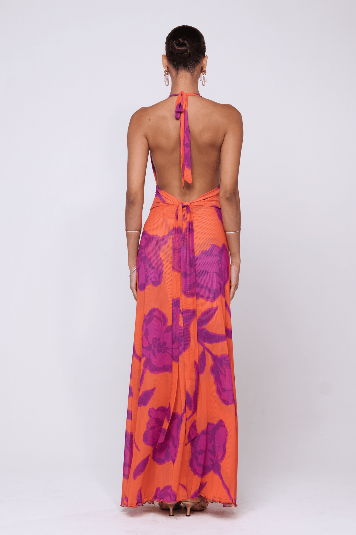 This is an image of Chelsea Dress in Mandarin - RESA featuring a model wearing the dress