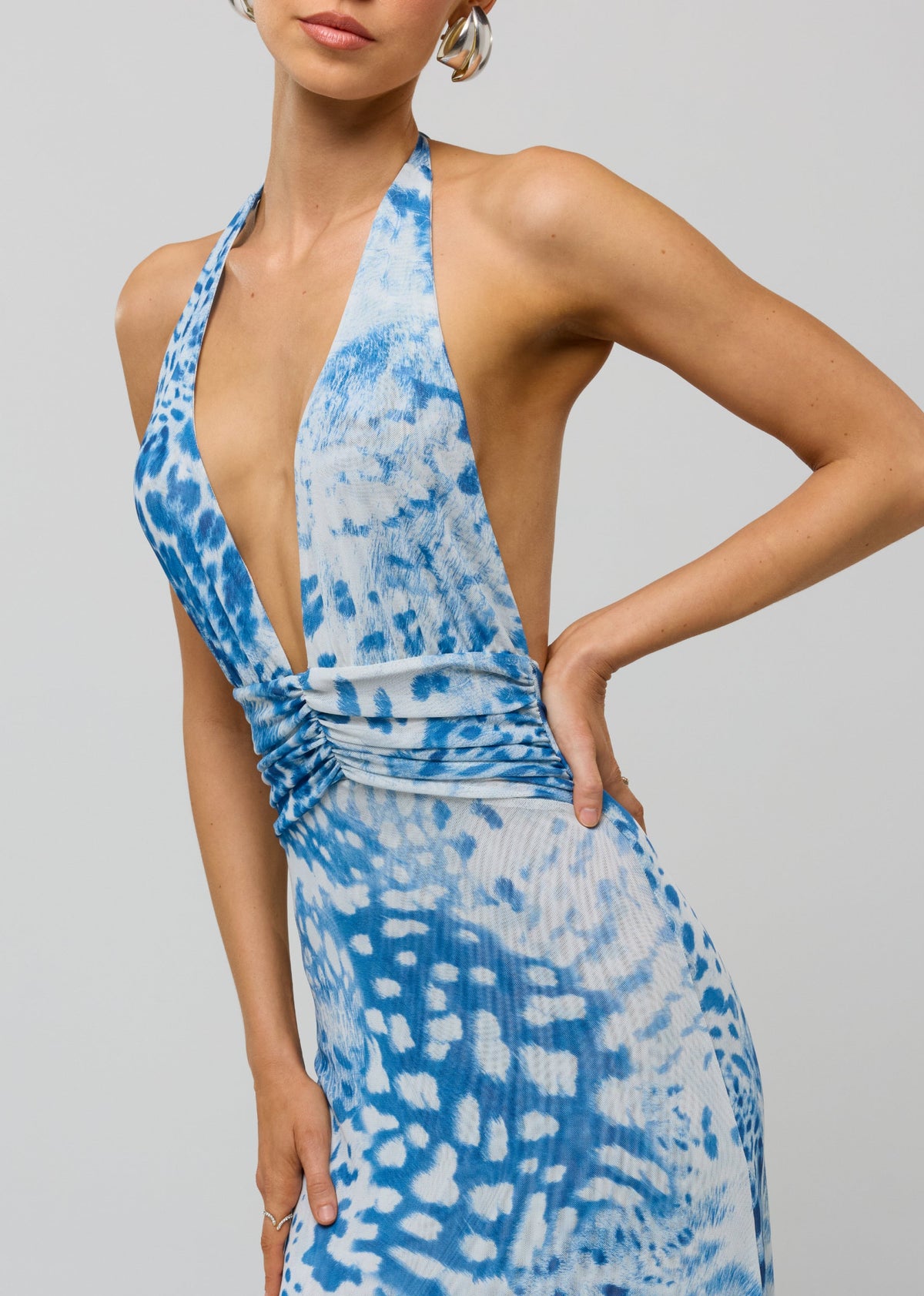 This is an image of Chelsea Dress in Neve - RESA featuring a model wearing the dress