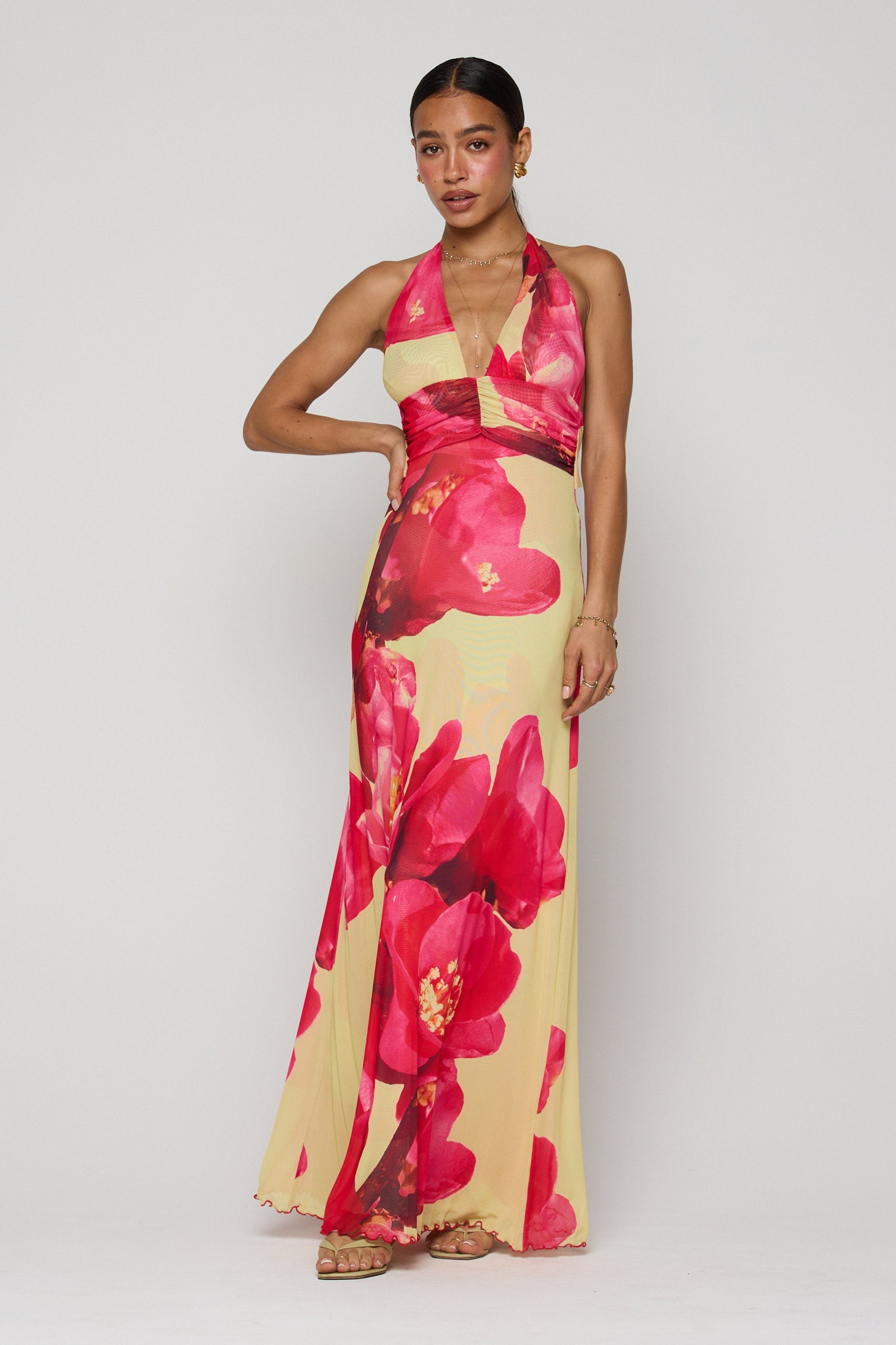 This is an image of Chelsea Maxi Dress in Crawford - RESA featuring a model wearing the dress