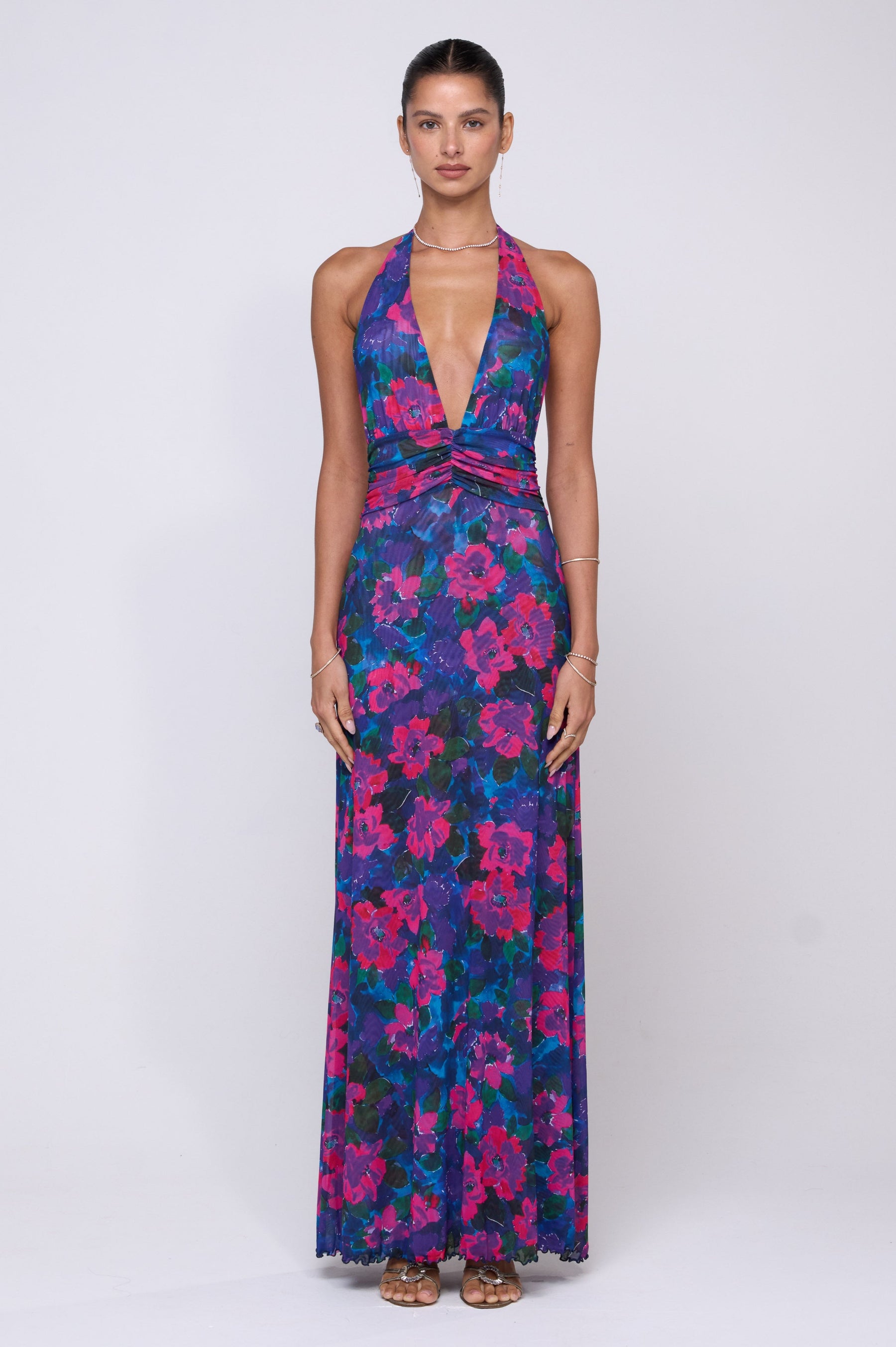 This is an image of Chelsea Maxi Dress in Lanai - RESA featuring a model wearing the dress