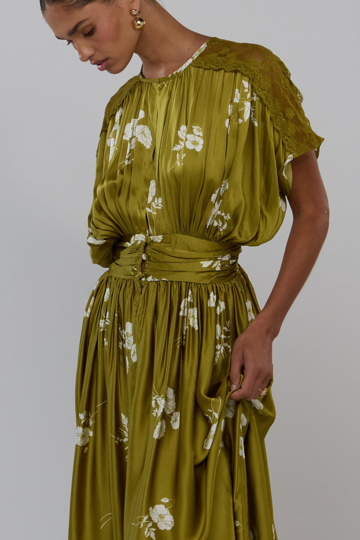 This is an image of Cher in Moss - RESA featuring a model wearing the dress