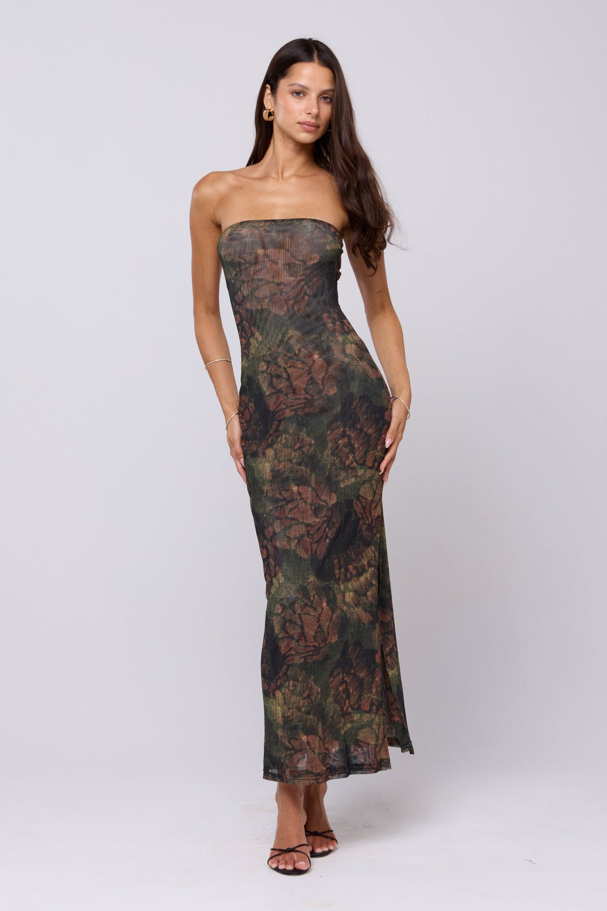 This is an image of Demi Dress in Autumn - RESA featuring a model wearing the dress