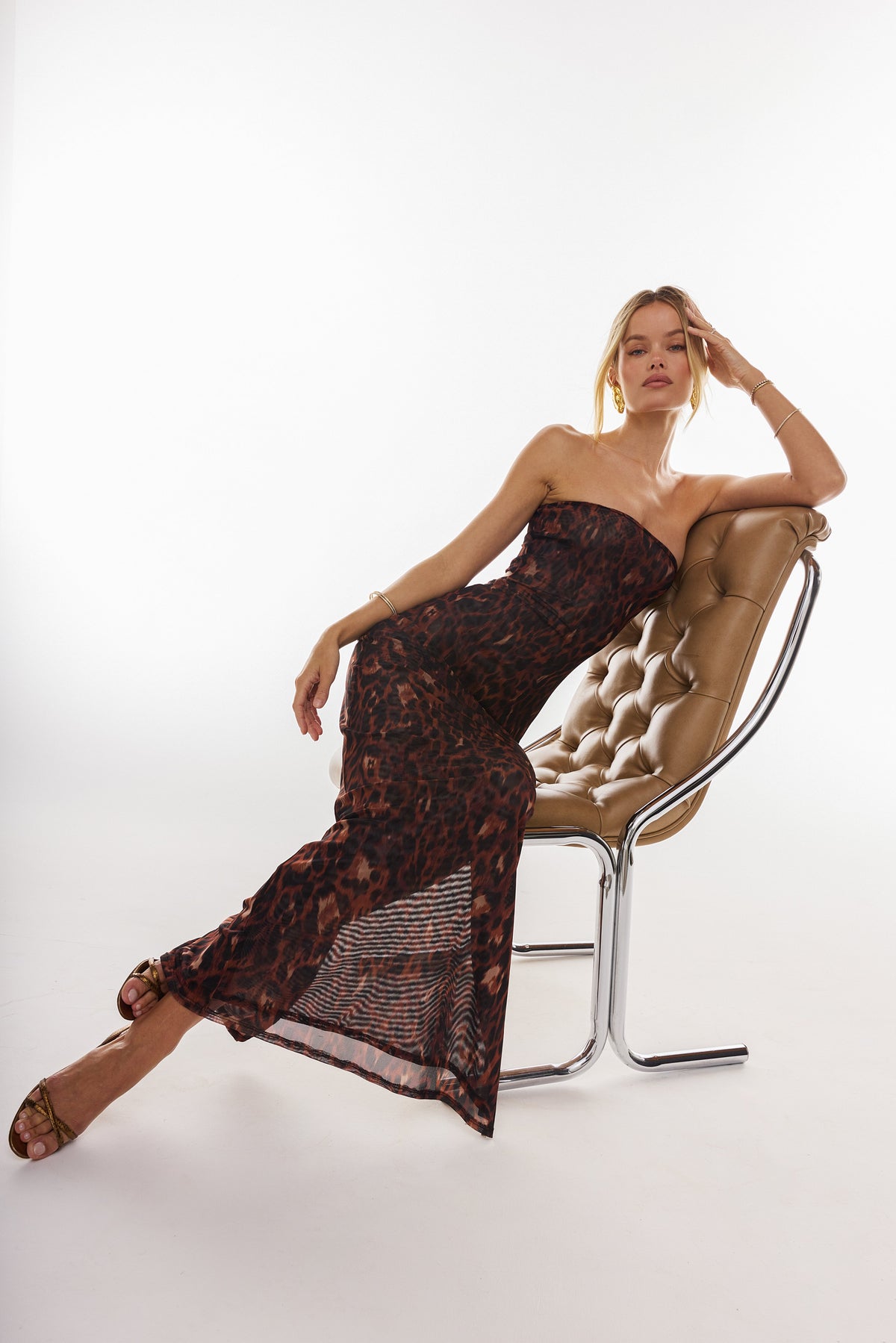 This is an image of Demi Mesh Dress in Knox - RESA featuring a model wearing the dress