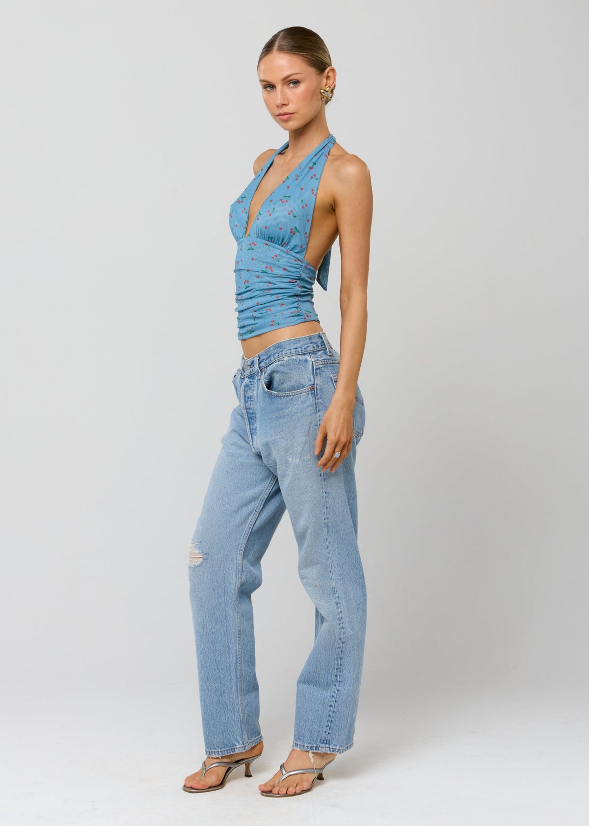 This is an image of Dena Top in Fizz - RESA featuring a model wearing the dress