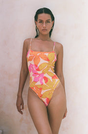 This is an image of Dominick One Piece Swimsuit in Keiko - RESA featuring a model wearing the dress