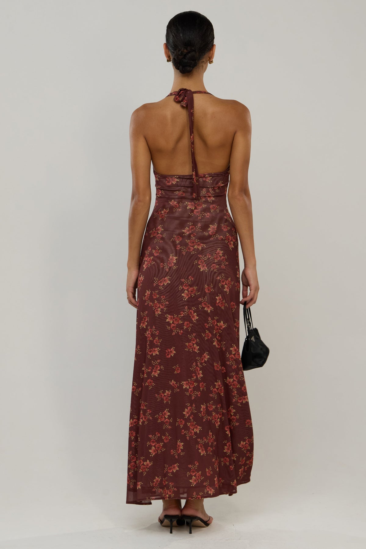 This is an image of Elise in Mulberry - RESA featuring a model wearing the dress