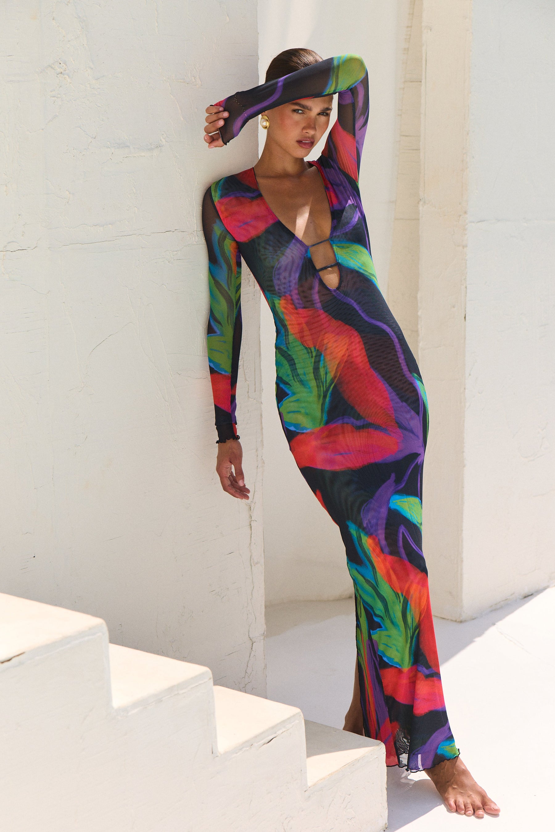 This is an image of Esme Dress in Mai Tai - RESA featuring a model wearing the dress