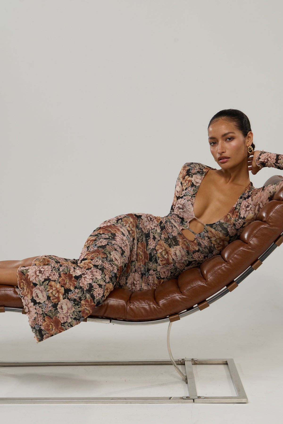 This is an image of Esme in Antique - RESA featuring a model wearing the dress
