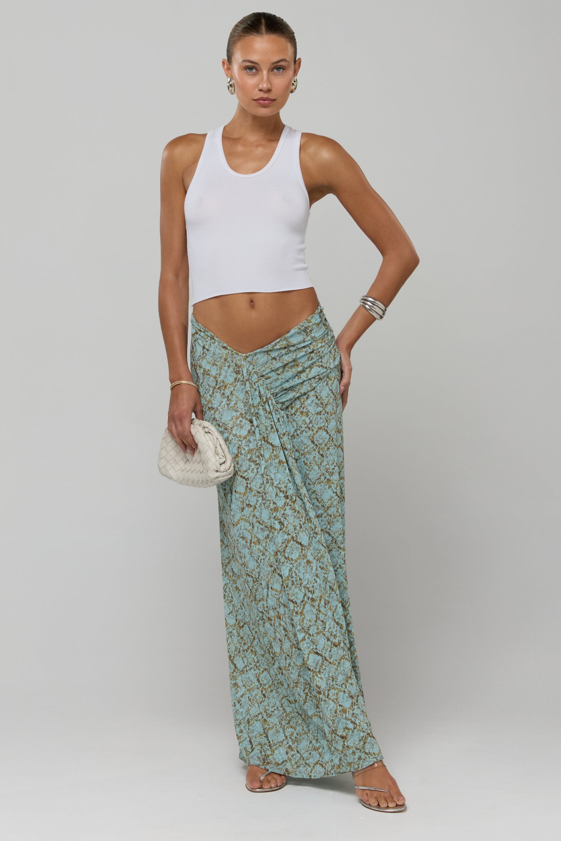 This is an image of Estelle Skirt in Azura - RESA featuring a model wearing the dress