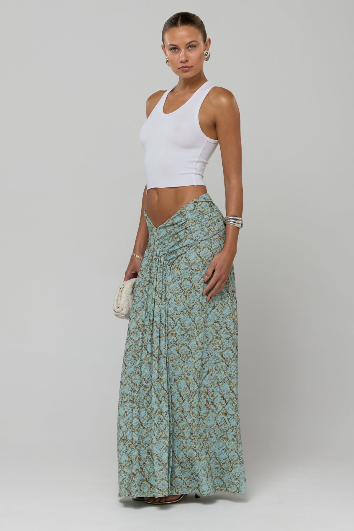 This is an image of Estelle Skirt in Azura - RESA featuring a model wearing the dress