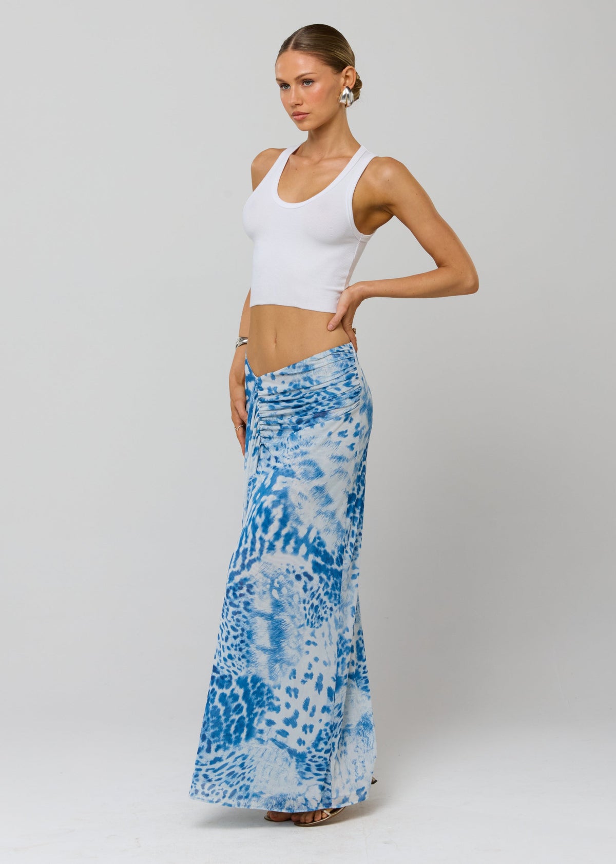 This is an image of Estelle Skirt in Neve - RESA featuring a model wearing the dress