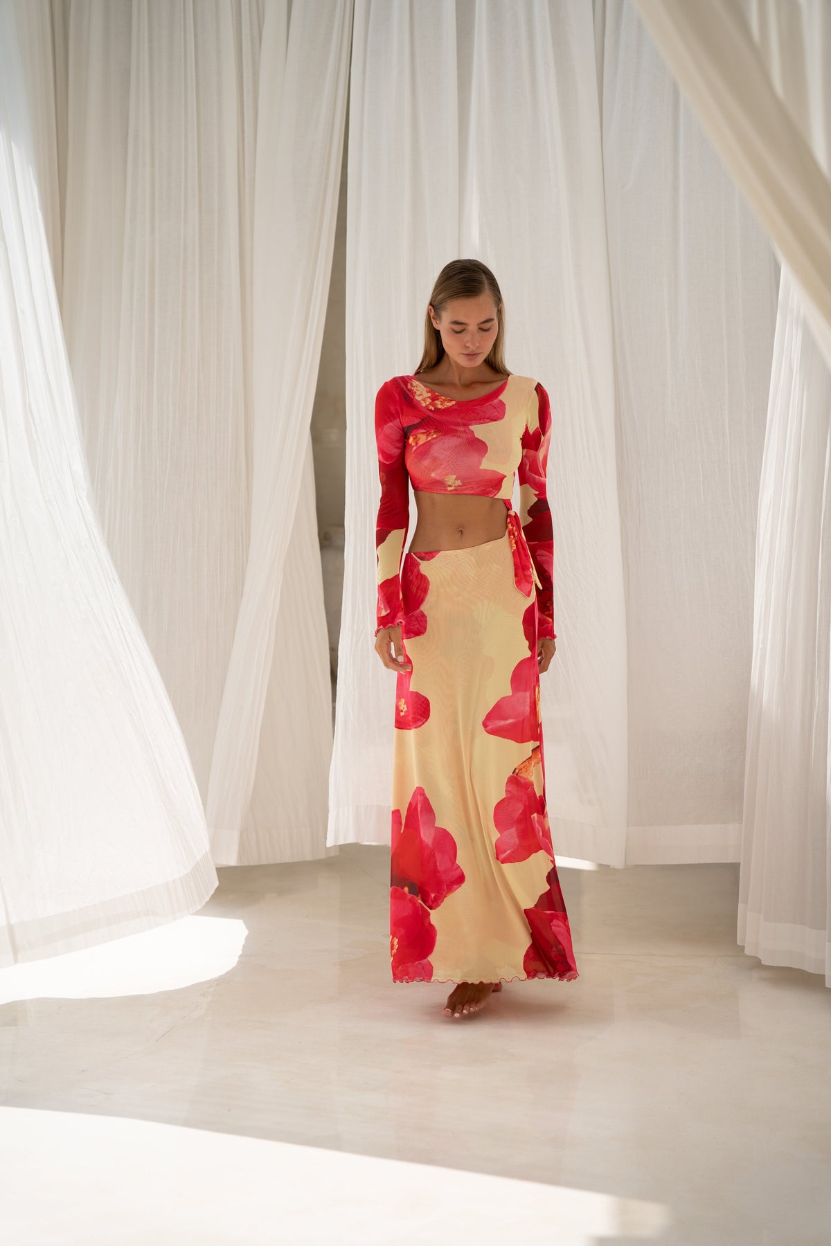 This is an image of Eva Maxi in Crawford - RESA featuring a model wearing the dress