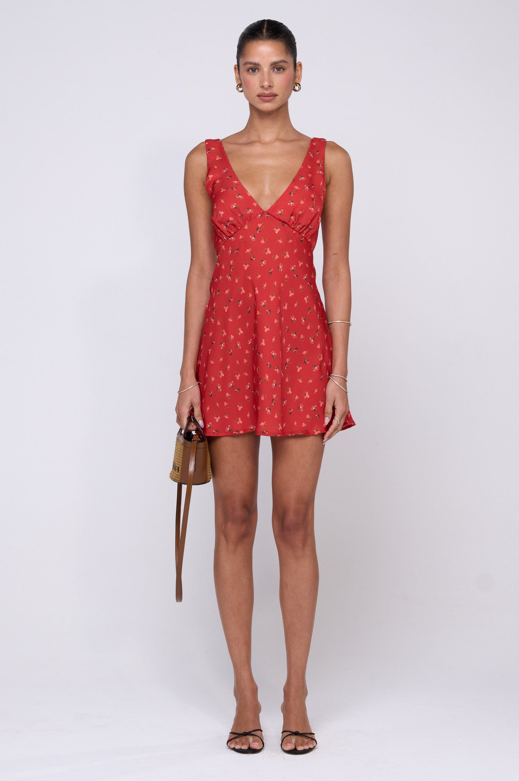 This is an image of Frankie Mini in Cayenne - RESA featuring a model wearing the dress