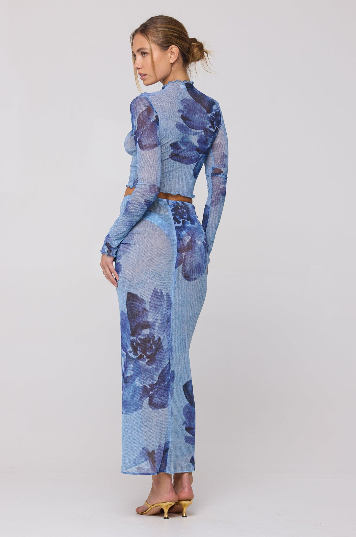 This is an image of Ida Top in Indigo - RESA featuring a model wearing the dress