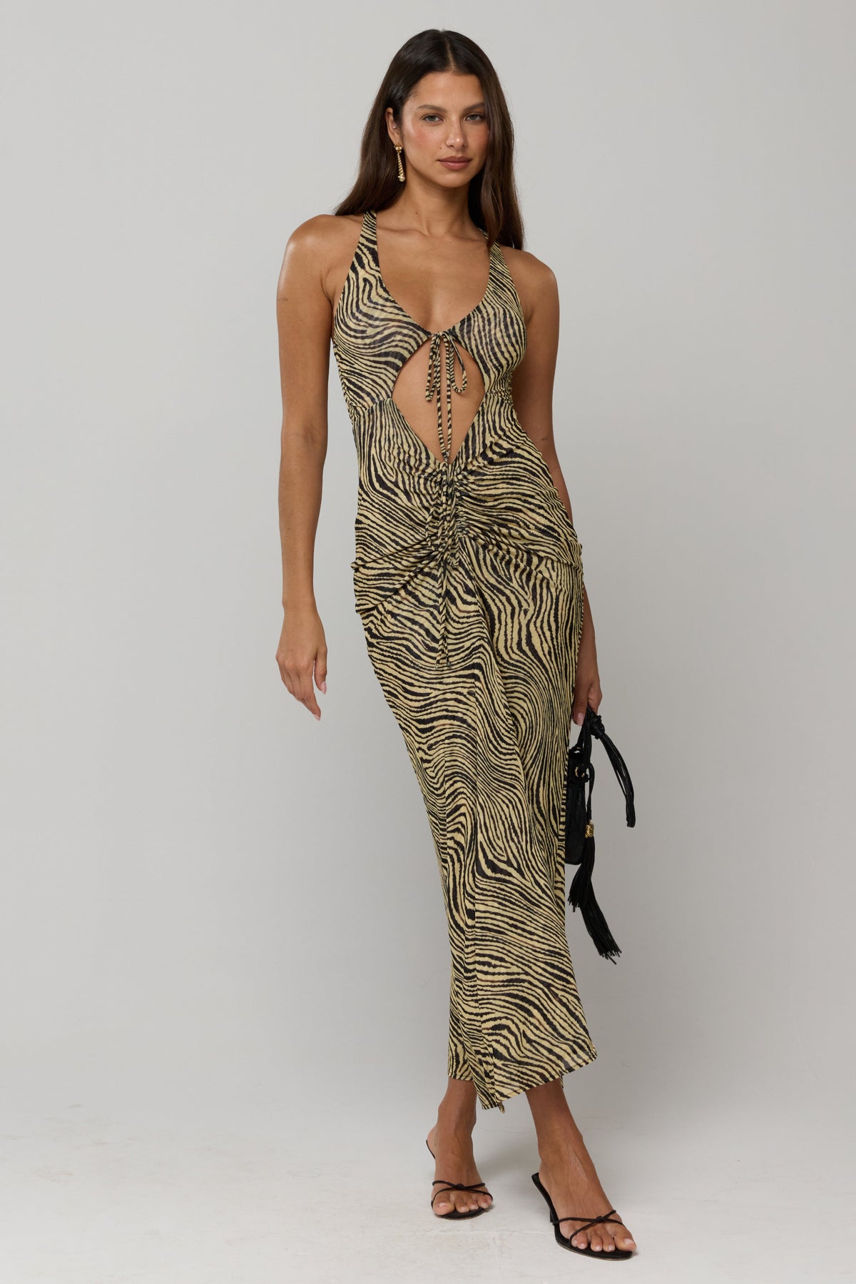 This is an image of Ivy Dress in Birch - RESA featuring a model wearing the dress