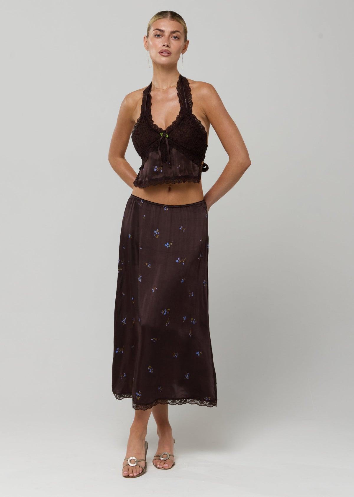 This is an image of Kaia Top in Blythe - RESA featuring a model wearing the dress