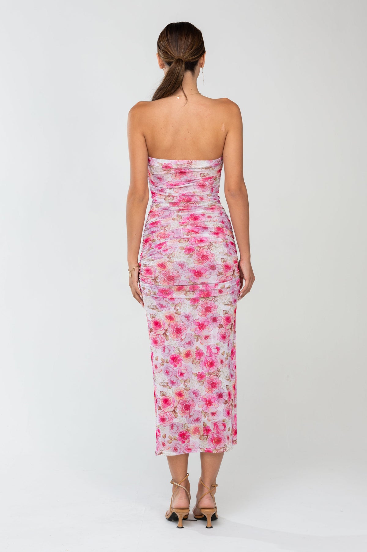 This is an image of Kristina Midi in Petal - RESA featuring a model wearing the dress