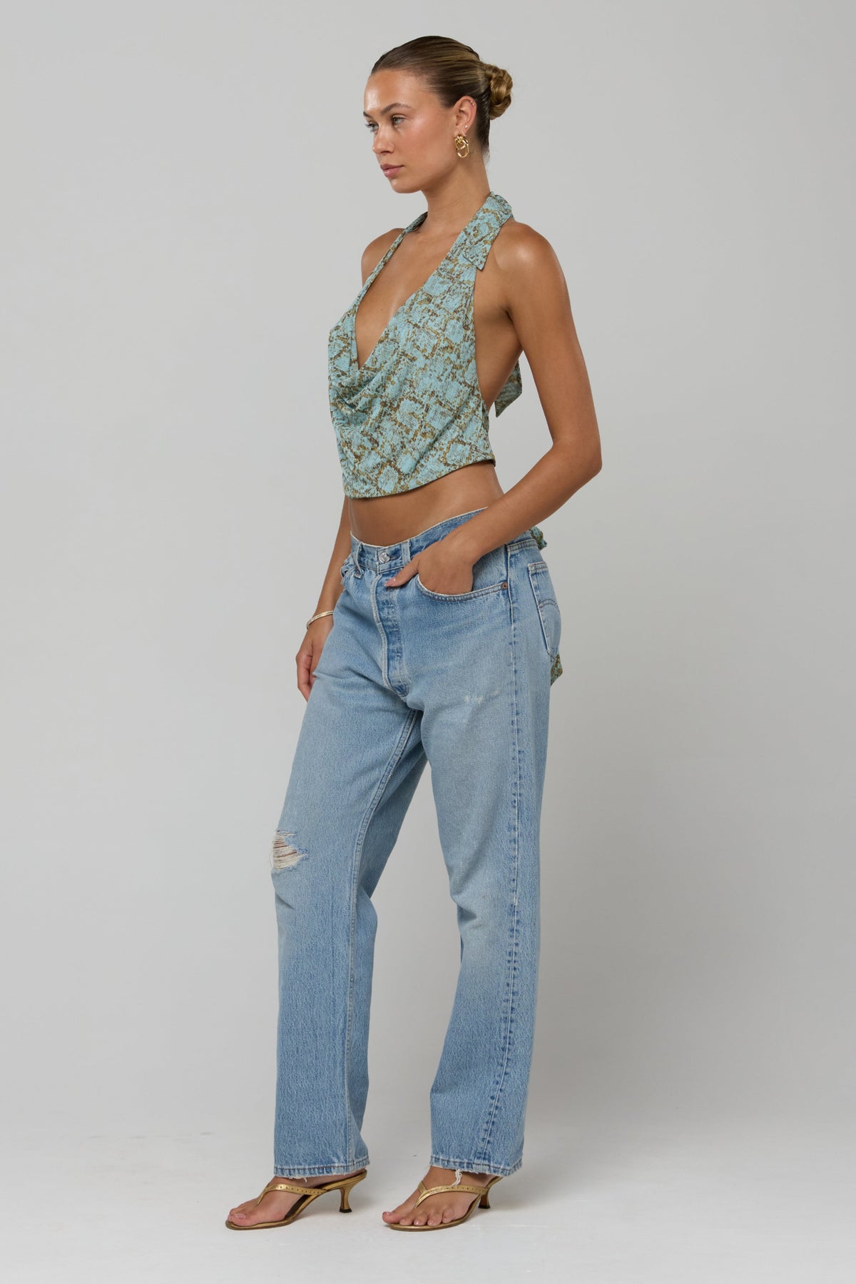 This is an image of Lea Top in Azura - RESA featuring a model wearing the dress