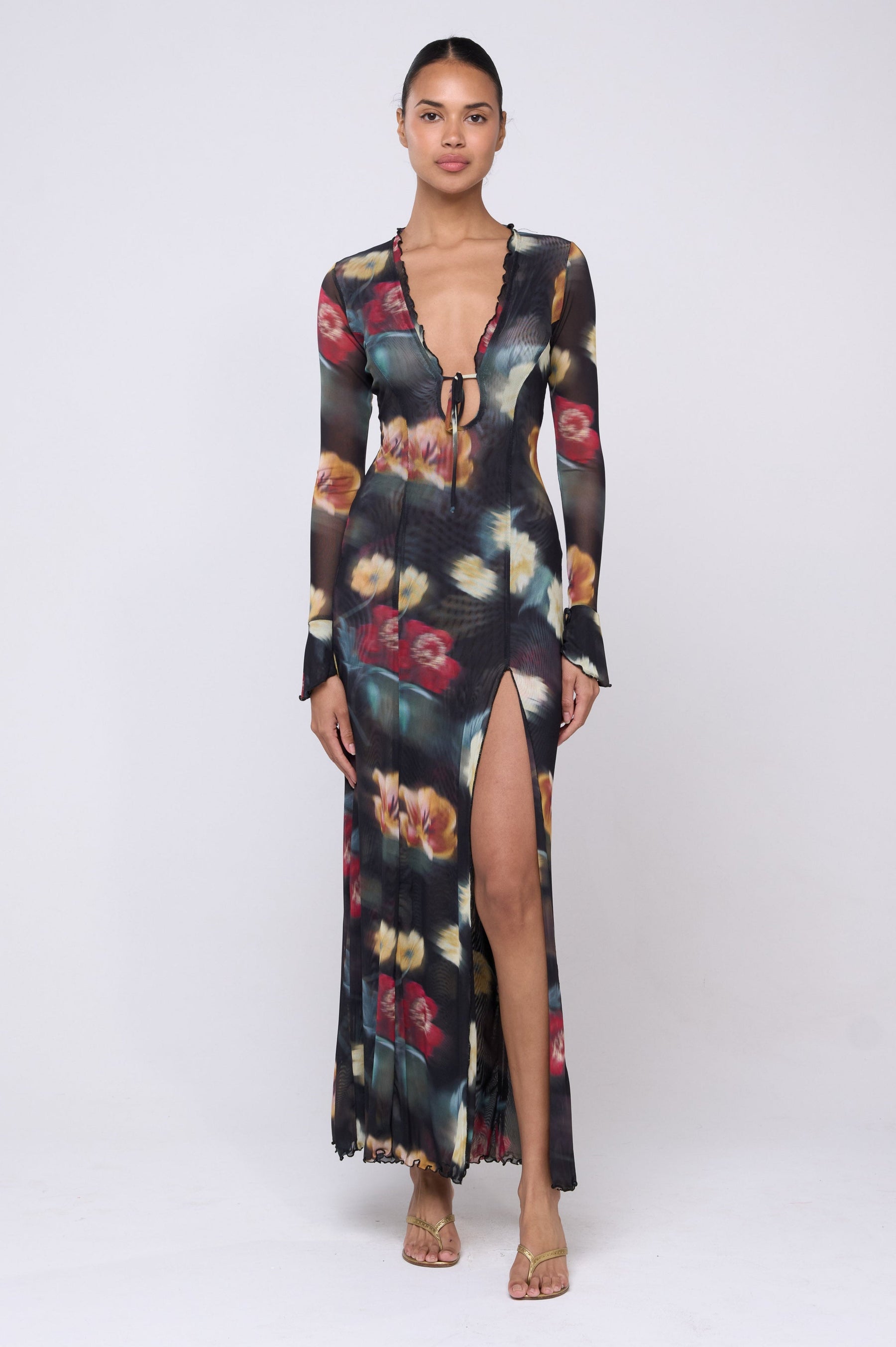 This is an image of Lennon Dress in Salem - Archive - RESA featuring a model wearing the dress