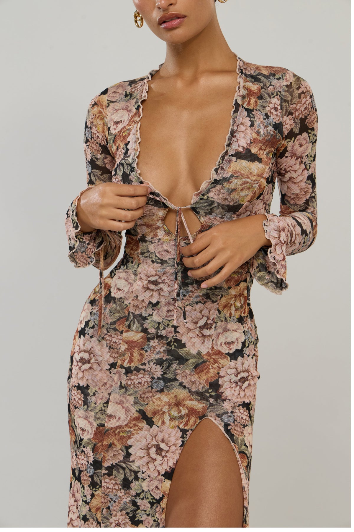 This is an image of Lennon in Antique - RESA featuring a model wearing the dress
