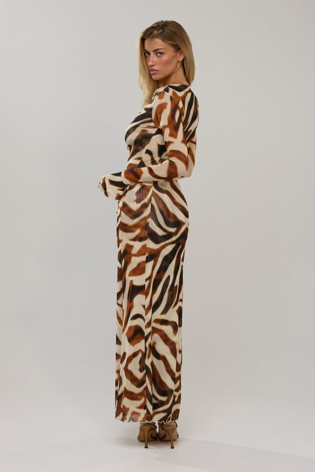 This is an image of Lennon in Rye - RESA featuring a model wearing the dress