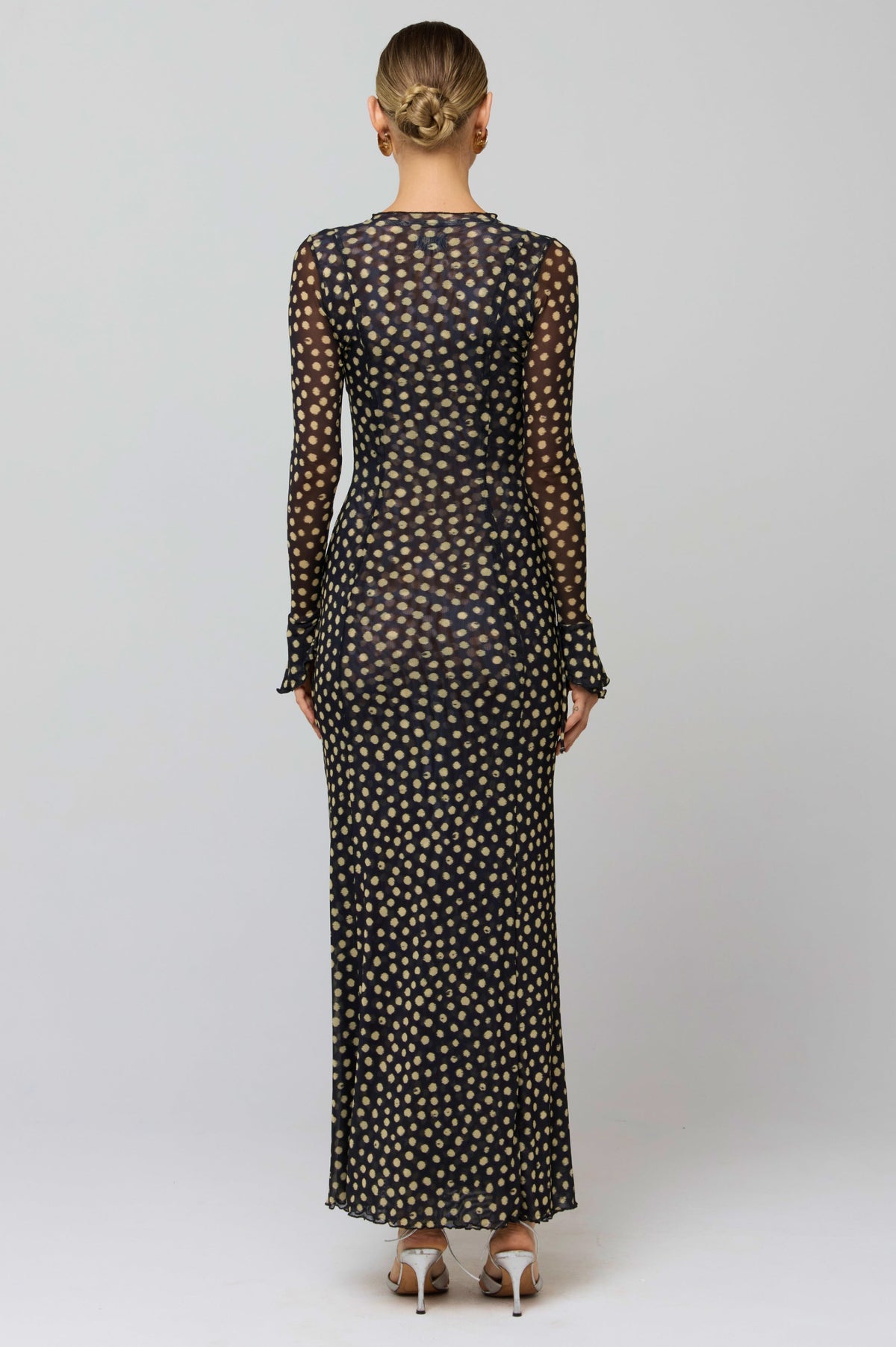 This is an image of Lennon Maxi in Celeste - RESA featuring a model wearing the dress