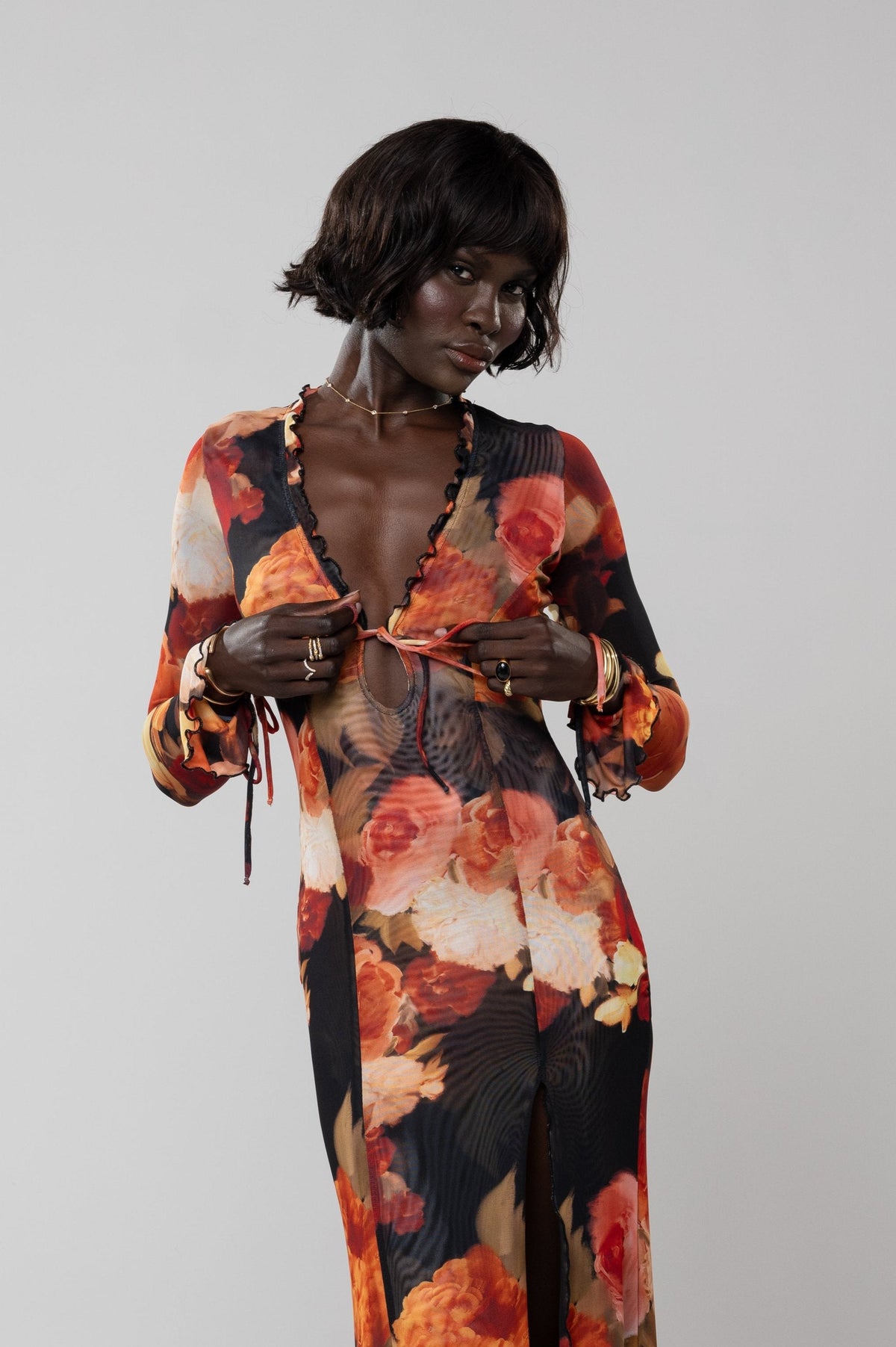 This is an image of Lennon Maxi in Muse - RESA featuring a model wearing the dress