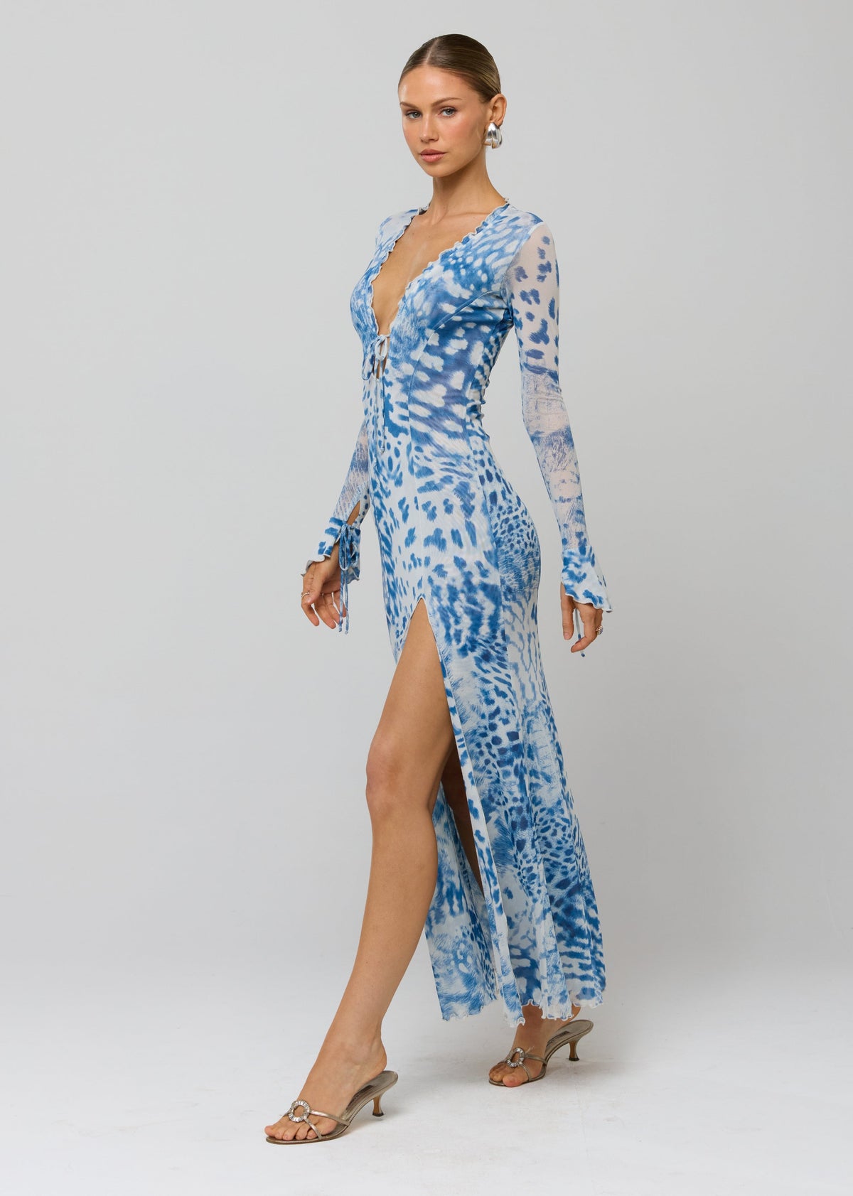 This is an image of Lennon Maxi in Neve - RESA featuring a model wearing the dress