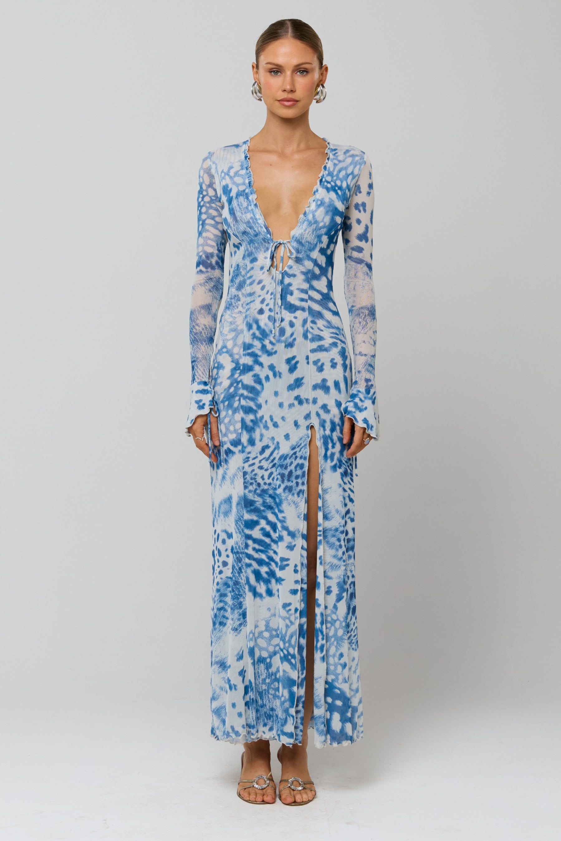 This is an image of Lennon Maxi in Neve - RESA featuring a model wearing the dress