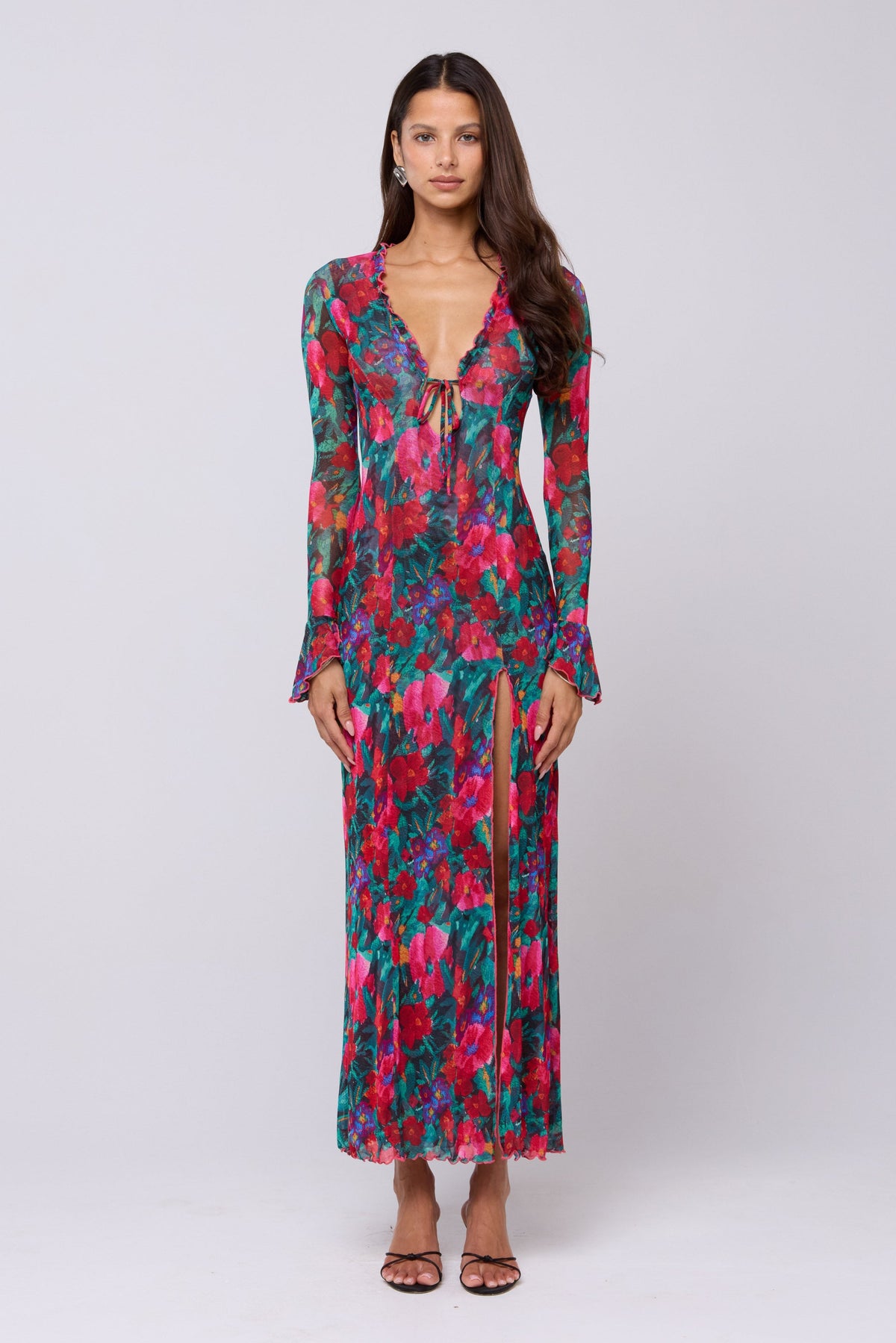 This is an image of Lennon Maxi in Resort - RESA featuring a model wearing the dress